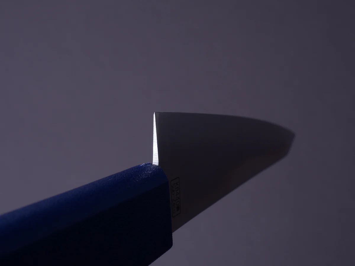 Kanehide - Bessaku - Stainless - 150mm Honesuki Kaku - Blue Elastomer Handle - Image 10