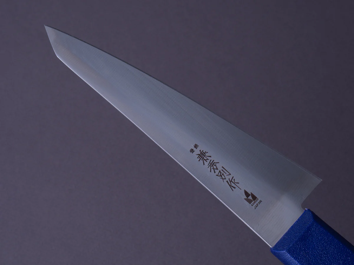 Kanehide - Bessaku - Stainless - 150mm Honesuki Kaku - Blue Elastomer Handle - Image 3