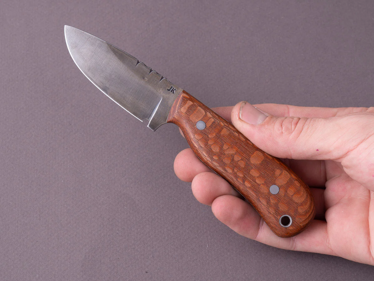 Jordan Kepler - Fixed Blade - 80CRV2 - Ridge Runner - Lacewood Handle - Image 4