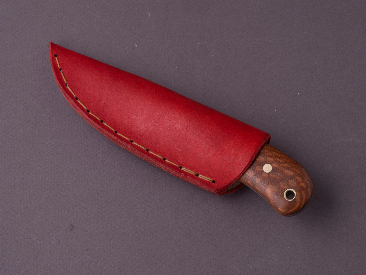 Jordan Kepler - Fixed Blade - Ridge Runner - 80CRV2 -  70mm - Lacewood Handle - Leather Pocket Clip - Image 2
