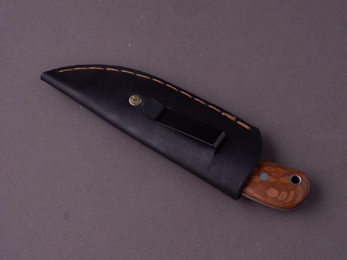Jordan Kepler - Fixed Blade - Ridge Runner - 80CRV2 - 70mm - Lacewood Handle - Leather Pocket Clip - Image 2