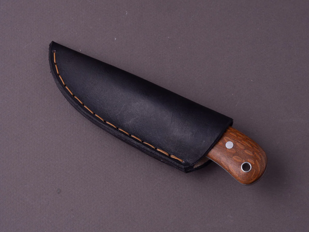 Jordan Kepler - Fixed Blade - Ridge Runner - 80CRV2 - 70mm - Lacewood Handle - Leather Pocket Clip - Image 3
