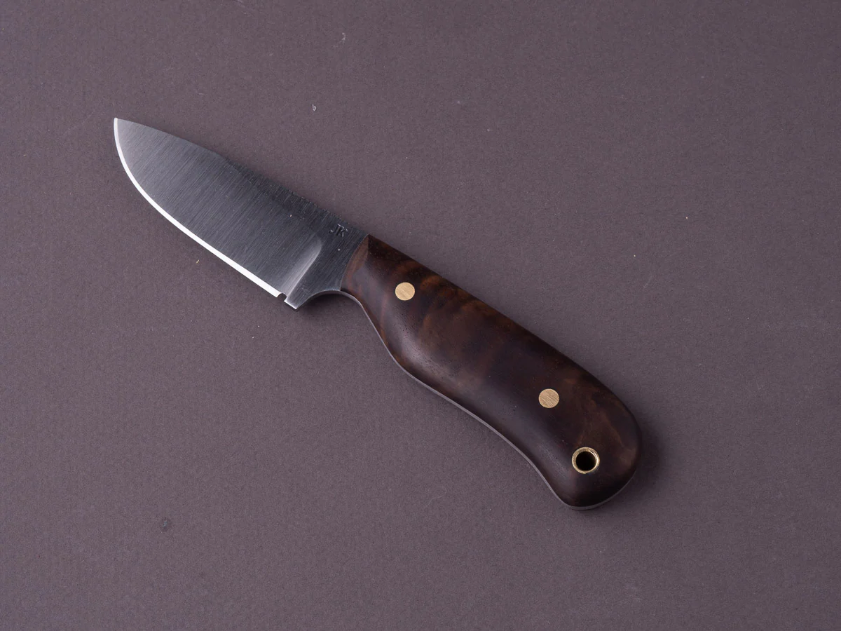 Jordan Kepler - Fixed Blade - Ridge Runner - 80CRV2 - 70mm - Walnut Handle - Leather Pocket Clip - Image 4