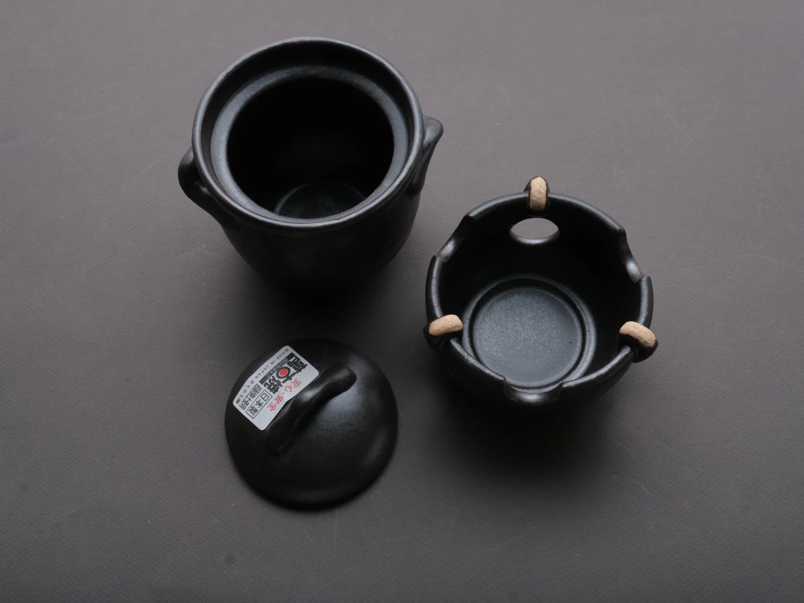 Komon - Banko Ware - Ceramic - Donabe Pot with Base - 0.5 Gao - Image 3