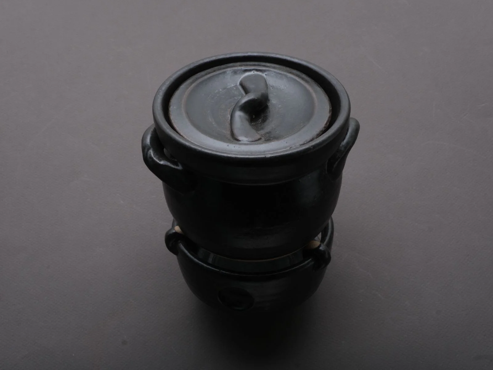 Komon - Banko Ware - Ceramic - Donabe Pot with Base - 1 Gao - Image 2
