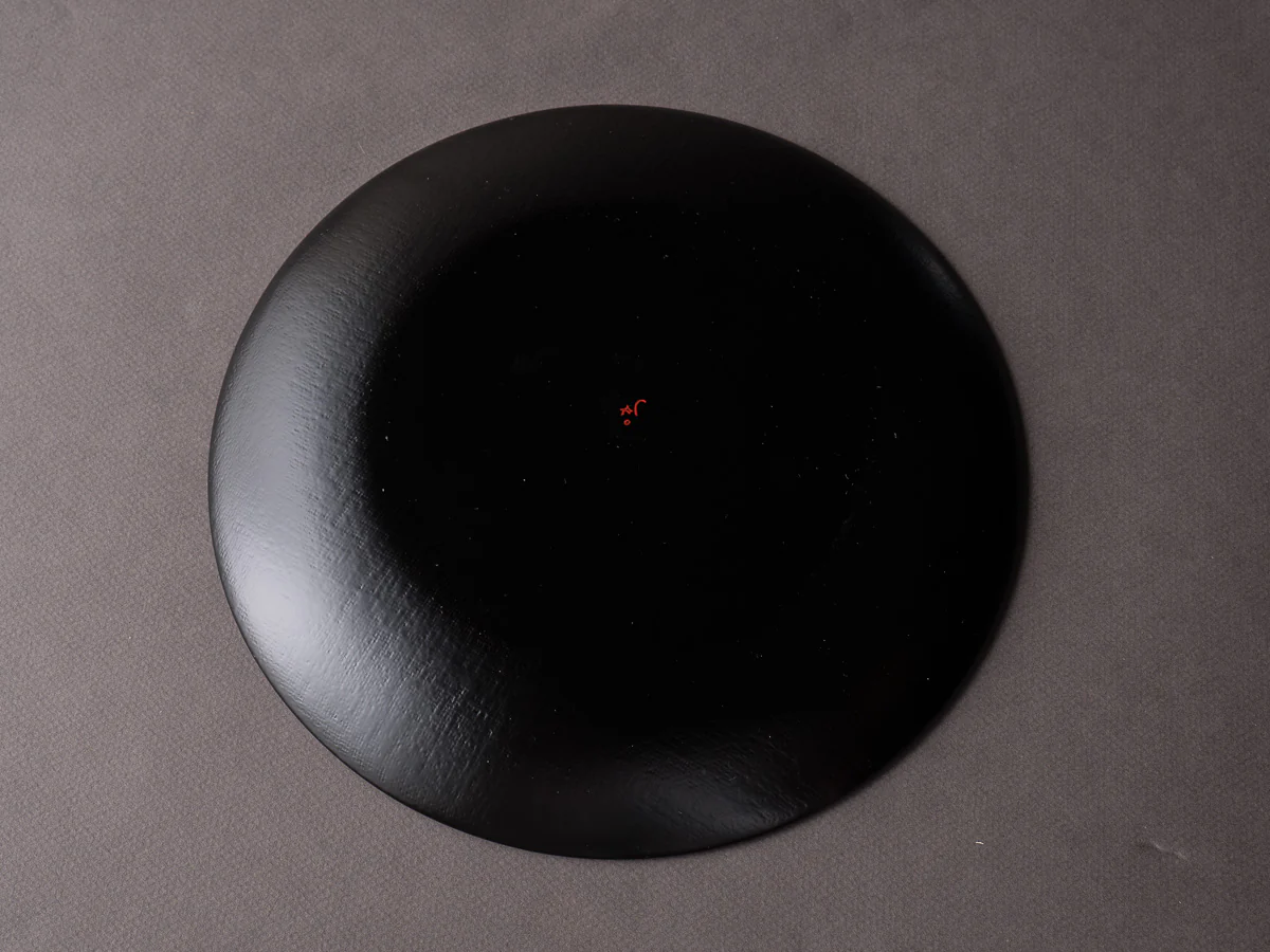Komon - Tomoaki Nakano - Urushi Lacquerware - 9.5 Inch Line Pattern Plate - Image 3