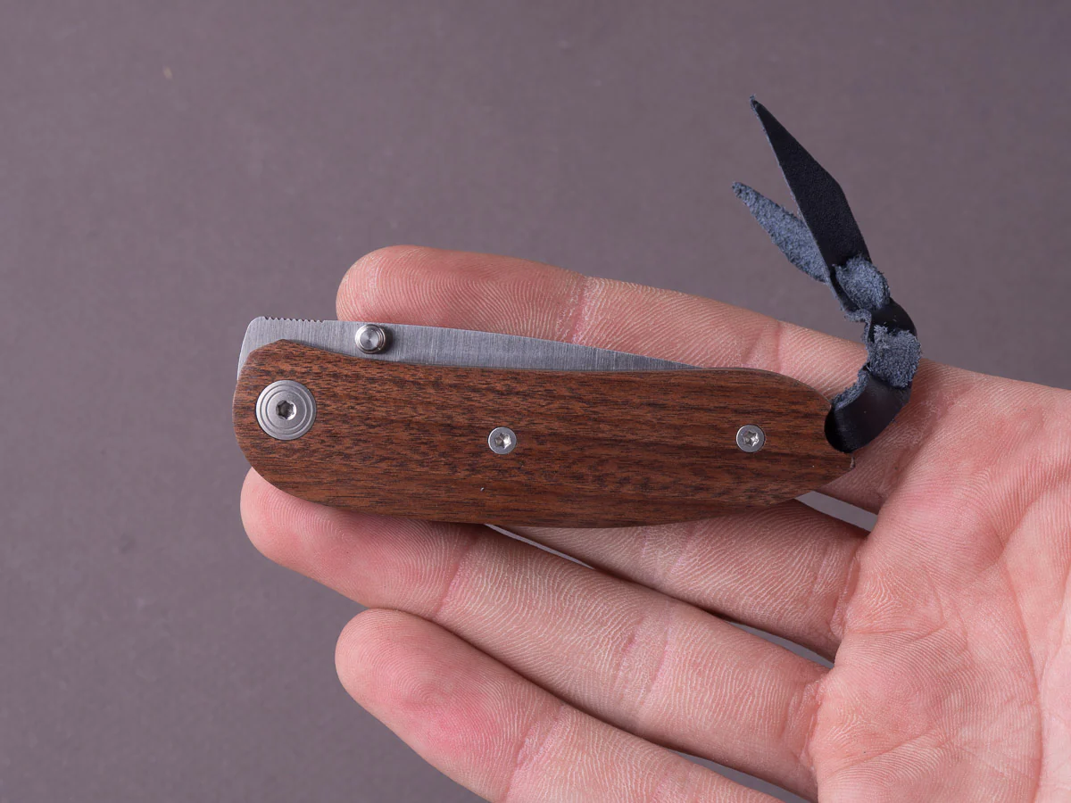 lionSTEEL - Folding Knife - Mini - Drop Point - D2 - Liner Lock - Santos Mahogany Handle - Image 8
