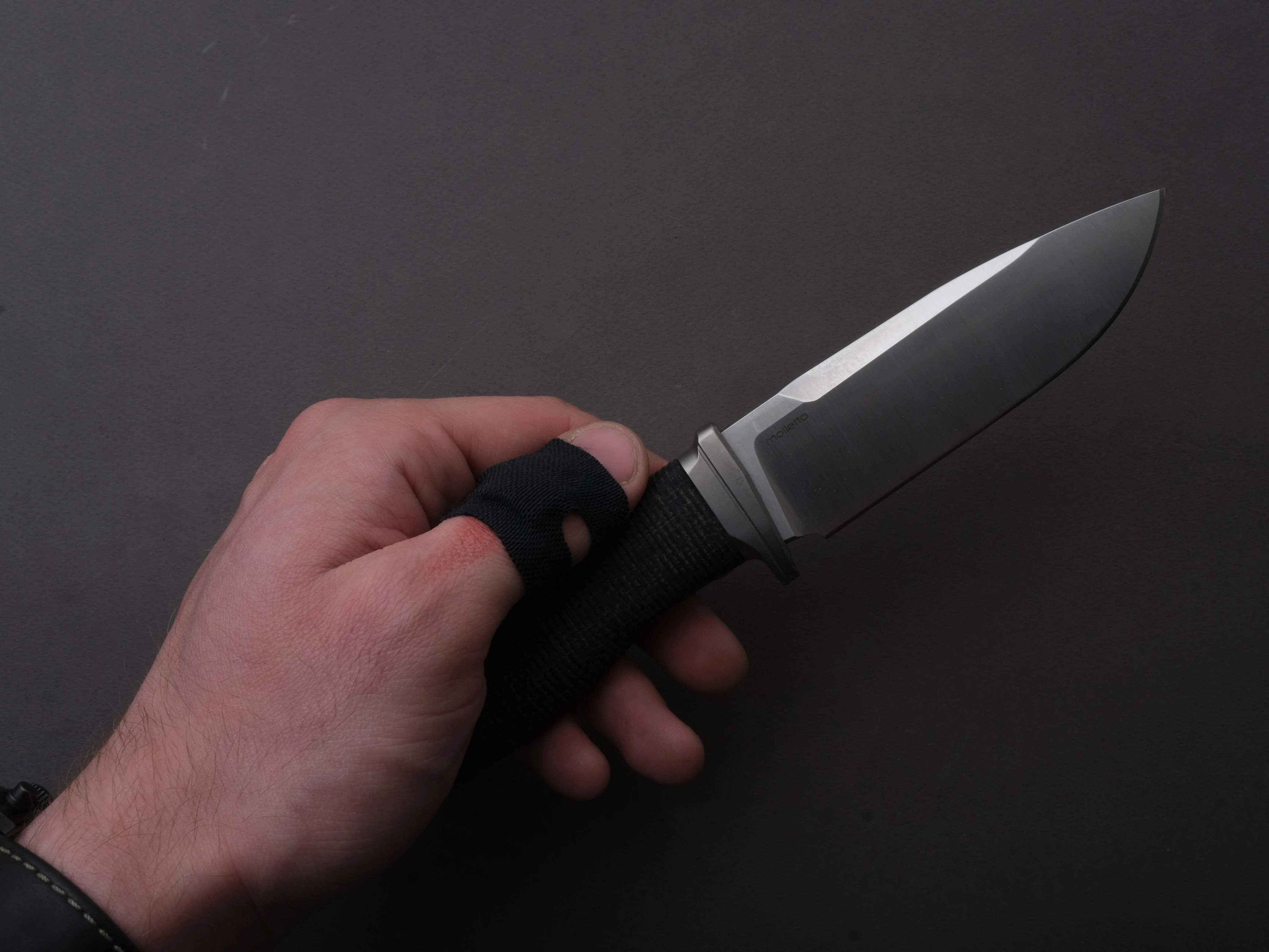 LionSTEEL - FIXED - Acha - M390 - Satin - 107mm - Black Burlap - Leather Sheath - Image 4