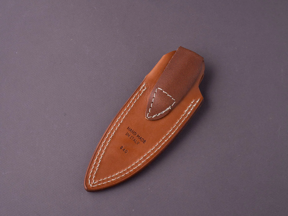 lionSTEEL - Fixed Blade - B40 - 100mm - Sleipner - Orange G10 Handle - Stonewashed - Leather Sheath - Image 4