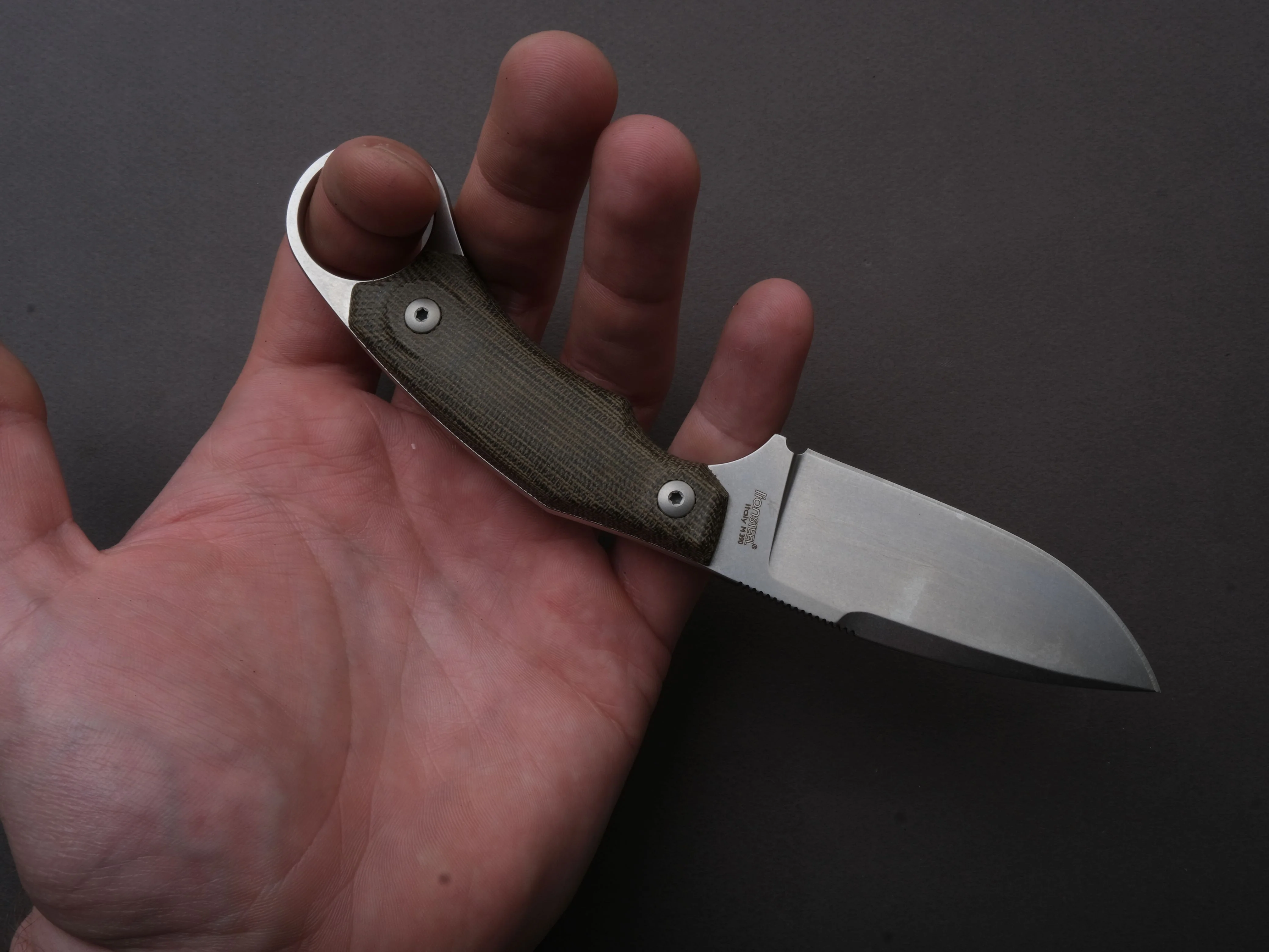 lionSTEEL - Fixed Blade - H2 - M390 - 75mm - Green Micarda - Kydex Sheath - Image 5