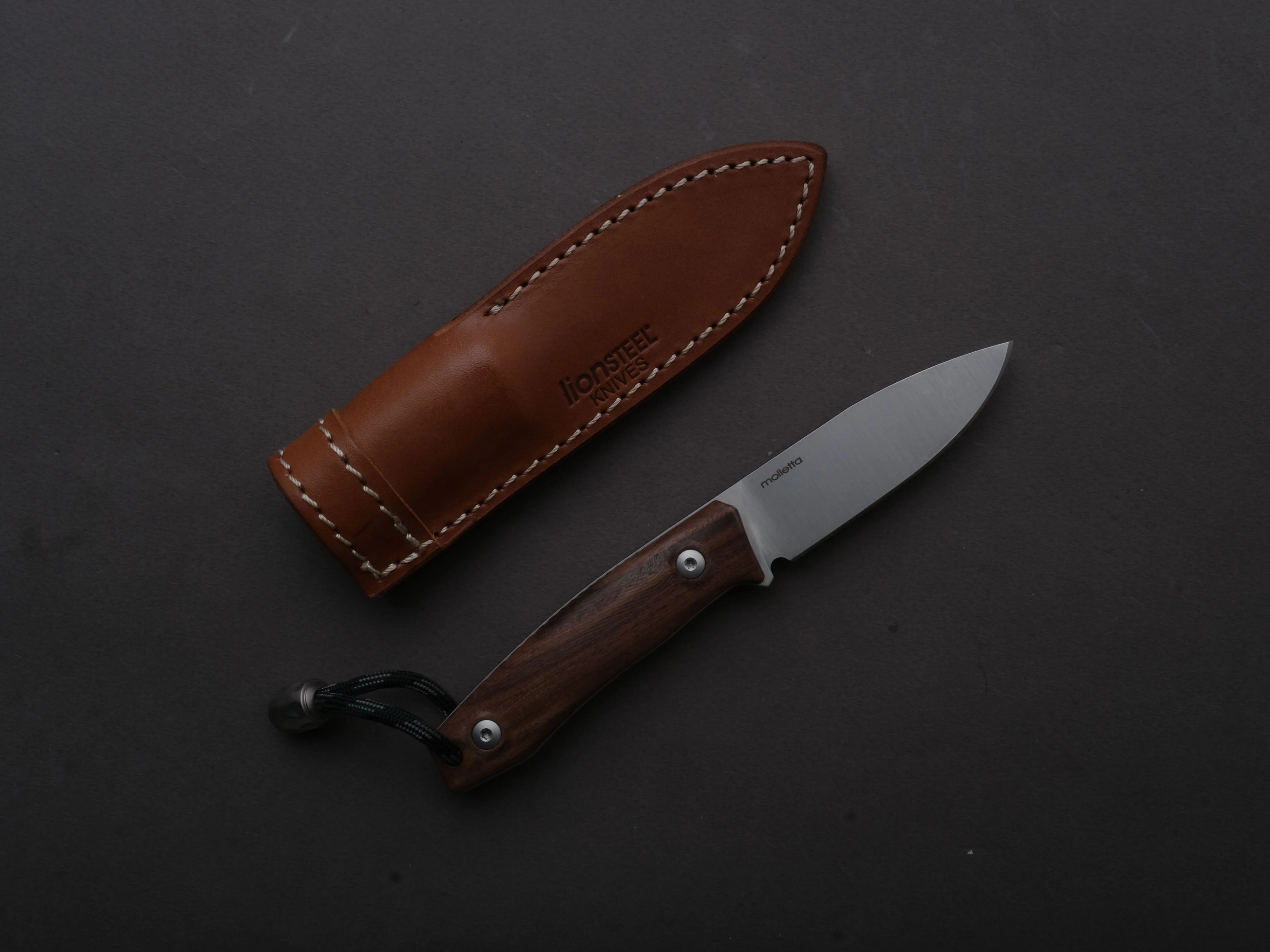 lionSTEEL - Fixed Blade - M1 - M390 - 75mm - Santos Handle - Leather Sheath
