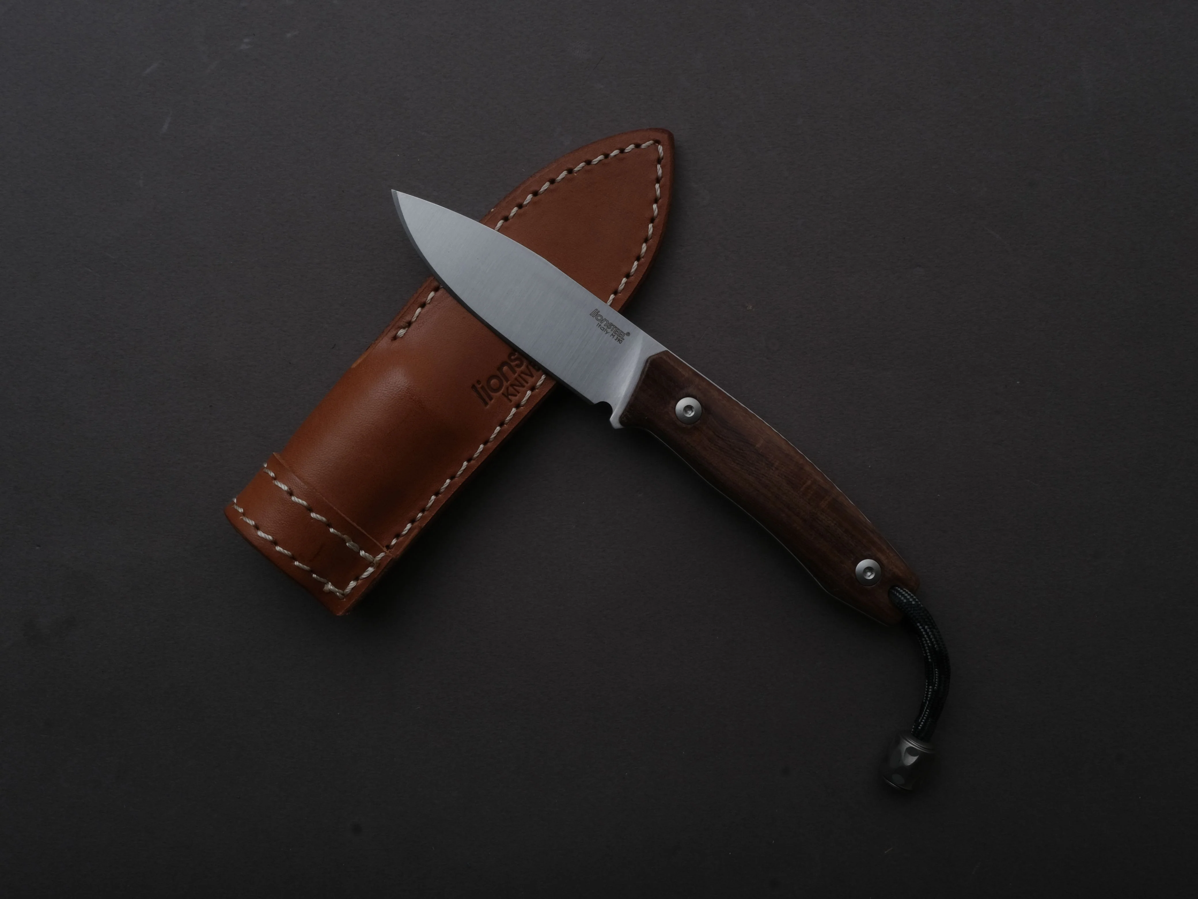 lionSTEEL - Fixed Blade - M1 - M390 - 75mm - Santos Handle - Leather Sheath - Image 2