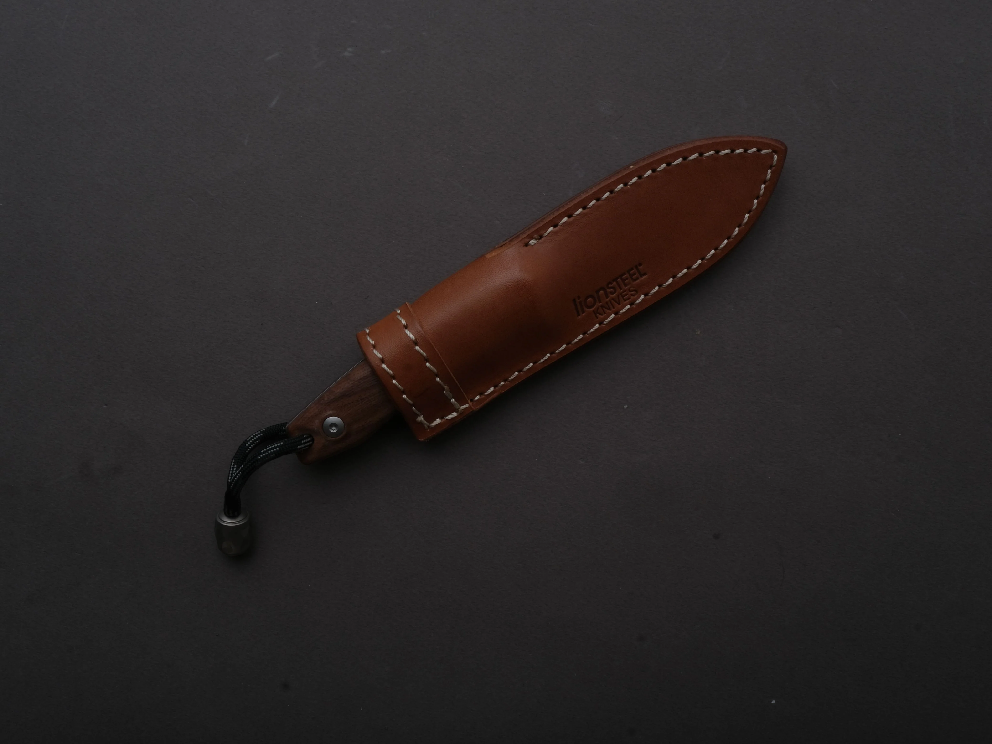lionSTEEL - Fixed Blade - M1 - M390 - 75mm - Santos Handle - Leather Sheath - Image 3