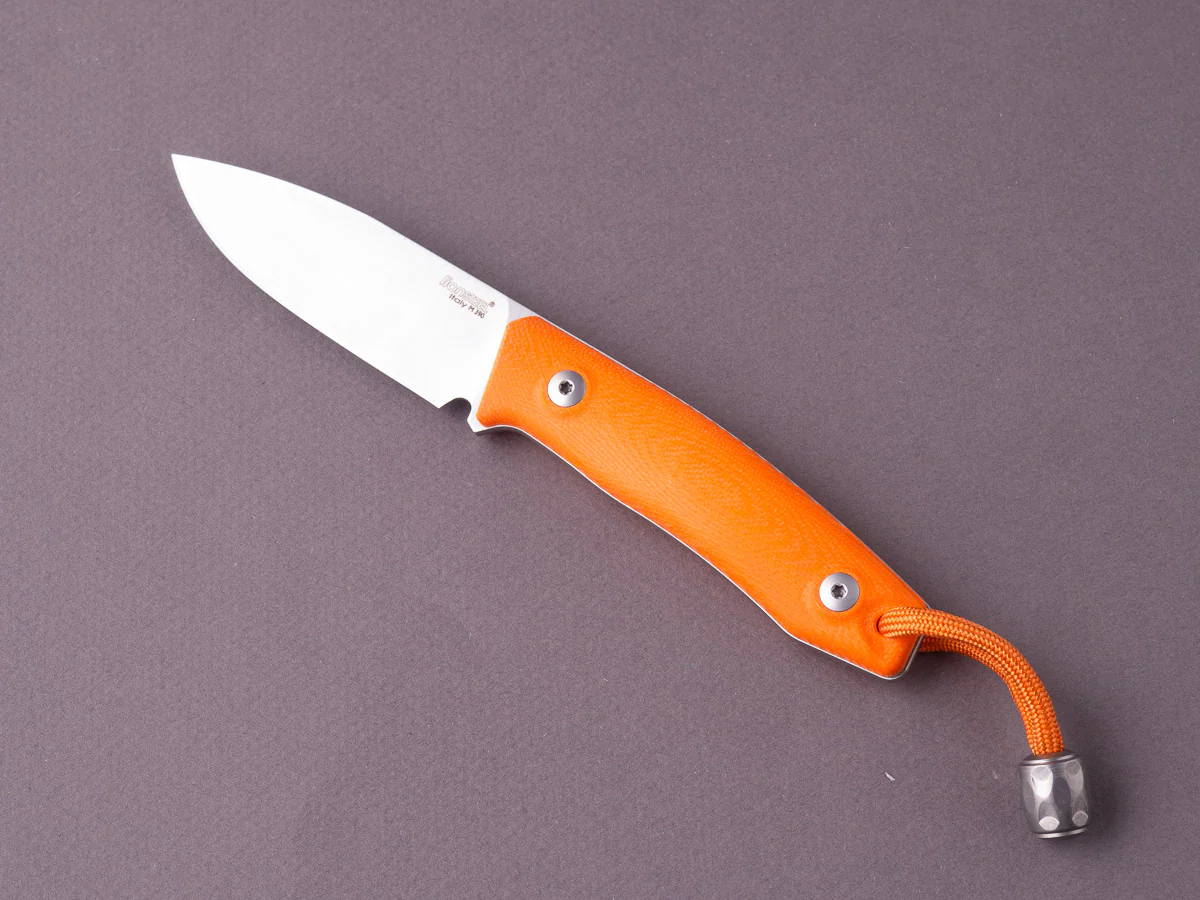 lionSTEEL - Fixed Blade - M1 - M390 - 75mm - Orange G10 Handle - Leather Sheath - Image 4