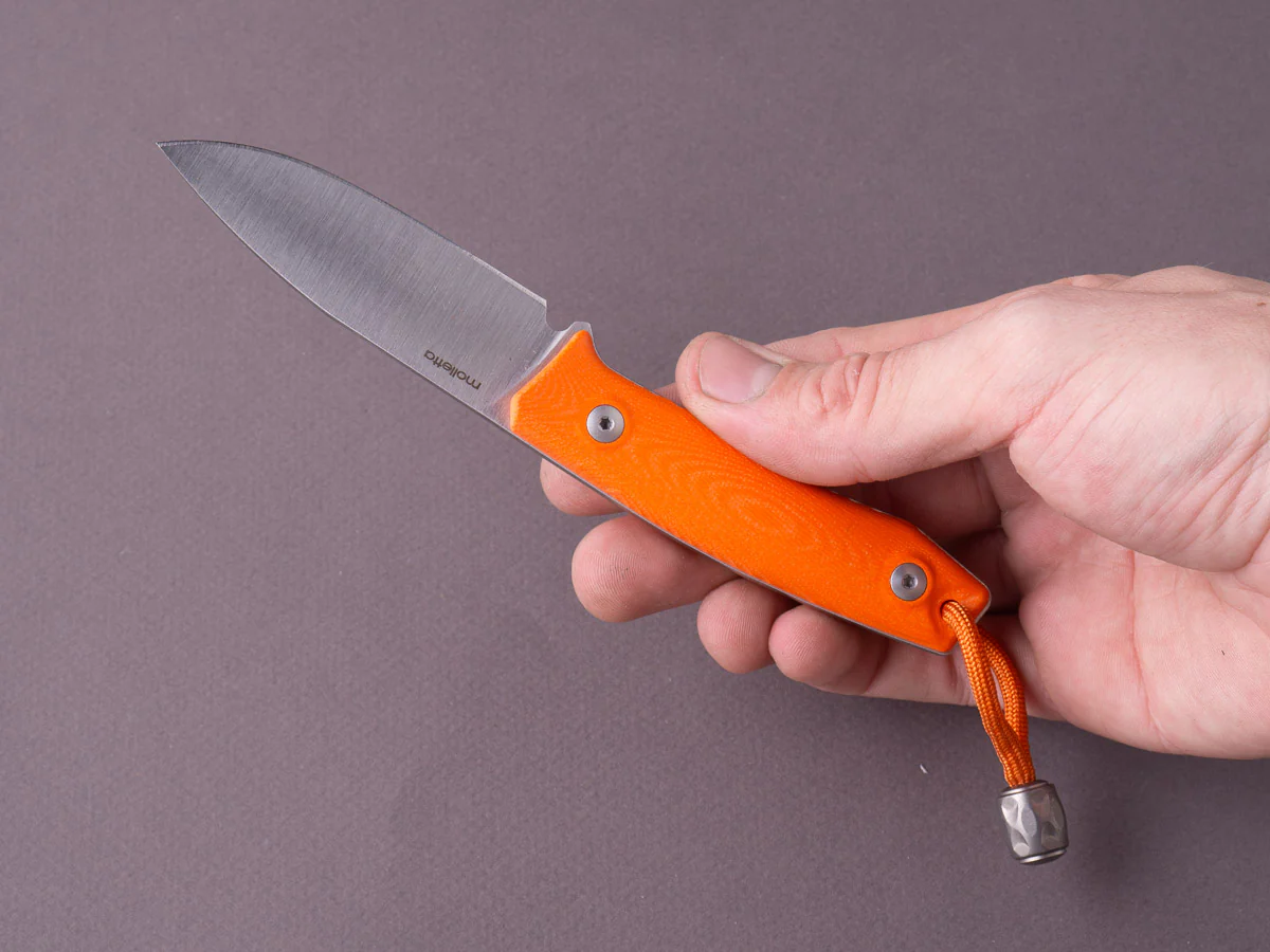 lionSTEEL - Fixed Blade - M1 - M390 - 75mm - Orange G10 Handle - Leather Sheath - Image 6