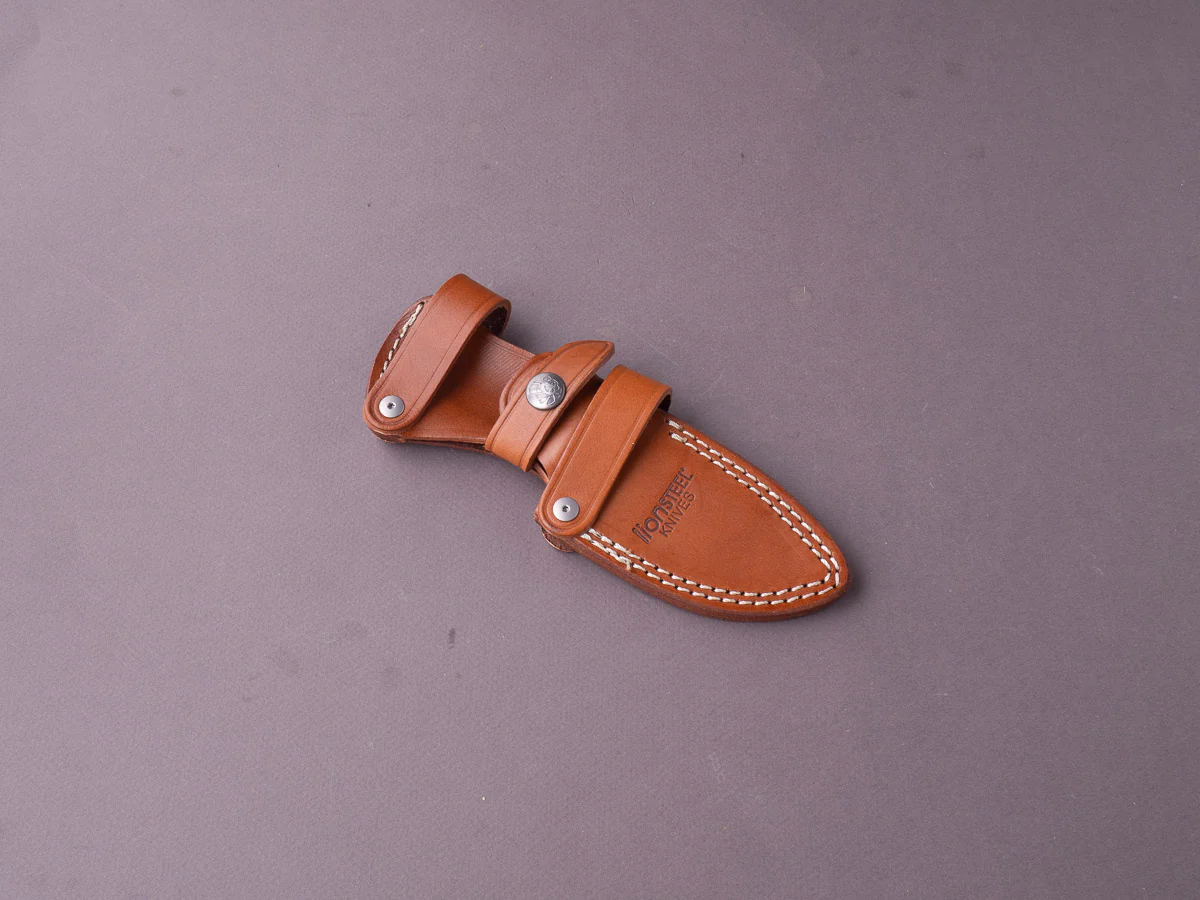 lionSTEEL - Fixed Blade - M2M - M390 - 90mm - Green Canvas Micarta Handle - Leather Sheath - Image 7