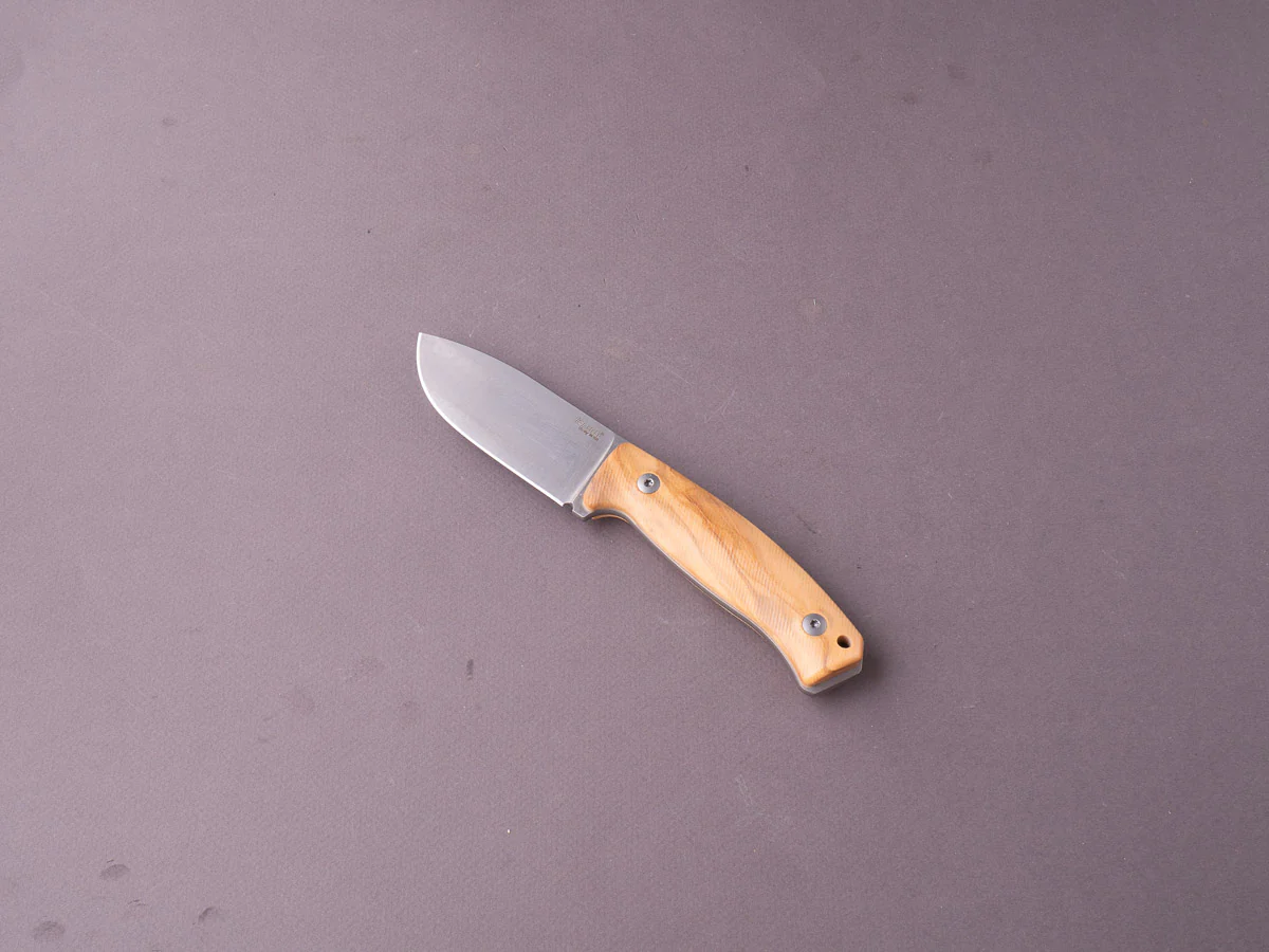 lionSTEEL - Fixed Blade - M2M - M390 - 90mm - Olive Wood - Leather Sheath - Image 2