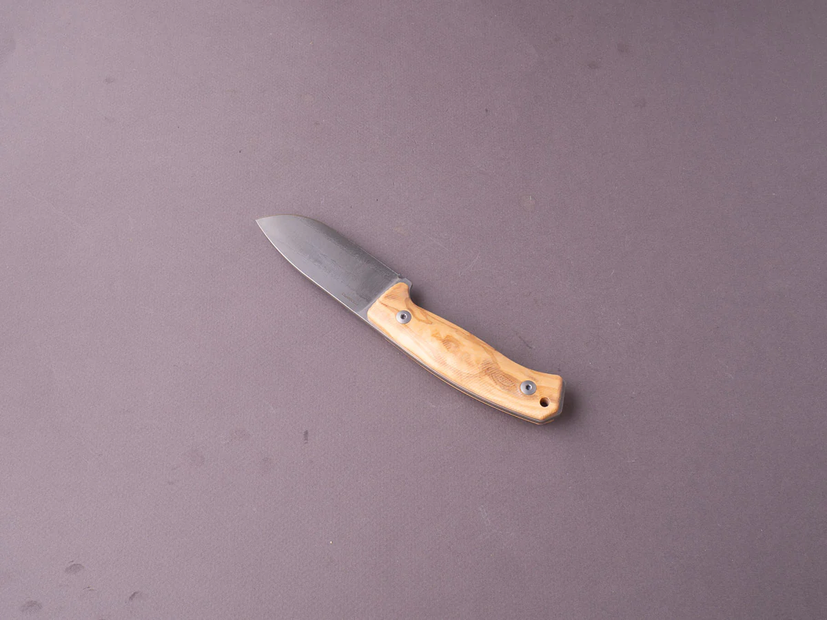 lionSTEEL - Fixed Blade - M2M - M390 - 90mm - Olive Wood - Leather Sheath - Image 3