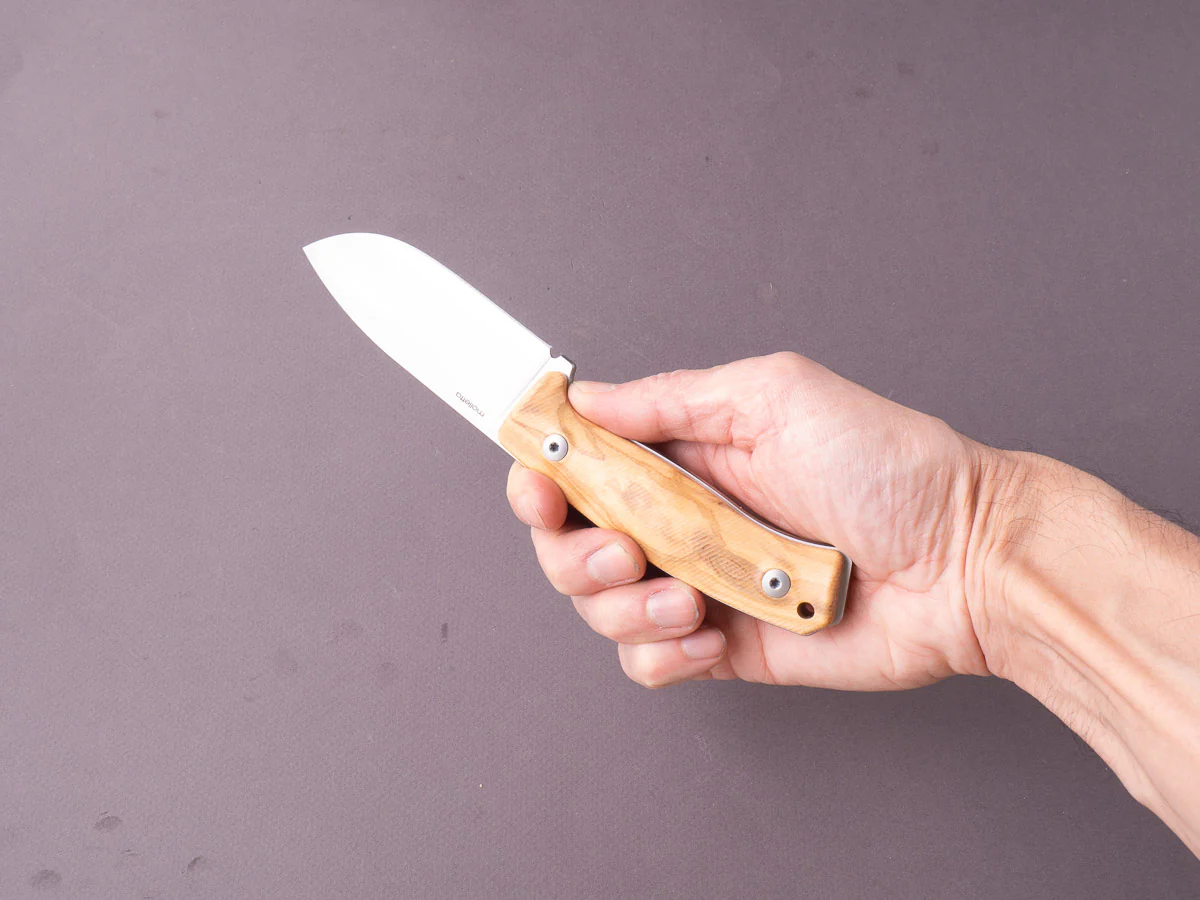 lionSTEEL - Fixed Blade - M2M - M390 - 90mm - Olive Wood - Leather Sheath - Image 5