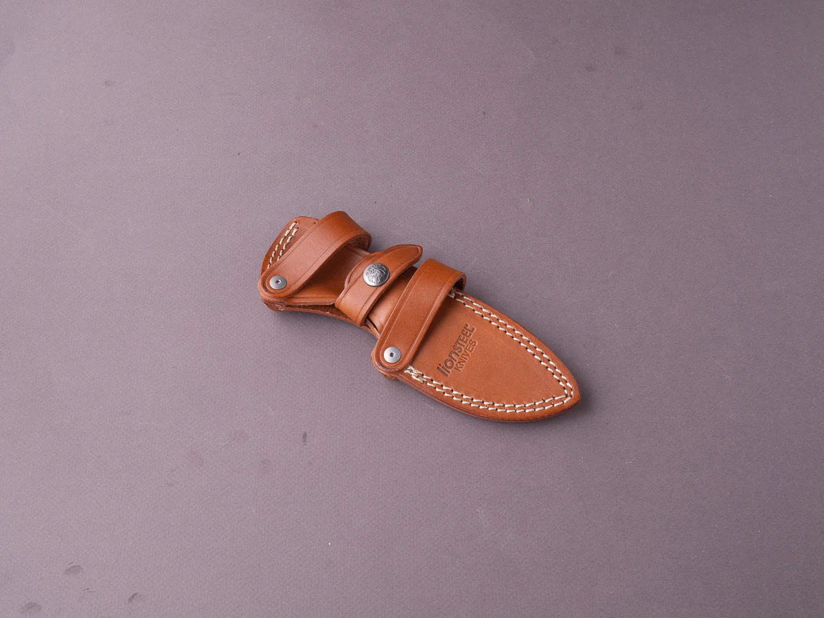 lionSTEEL - Fixed Blade - M2M - M390 - 90mm - Olive Wood - Leather Sheath - Image 7