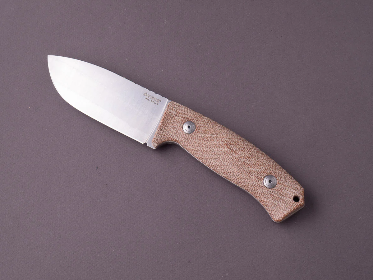 lionSTEEL - Fixed Blade - M3 - Niolox - 105mm - Canvas Micarta Handle - Leather Sheath - Image 5