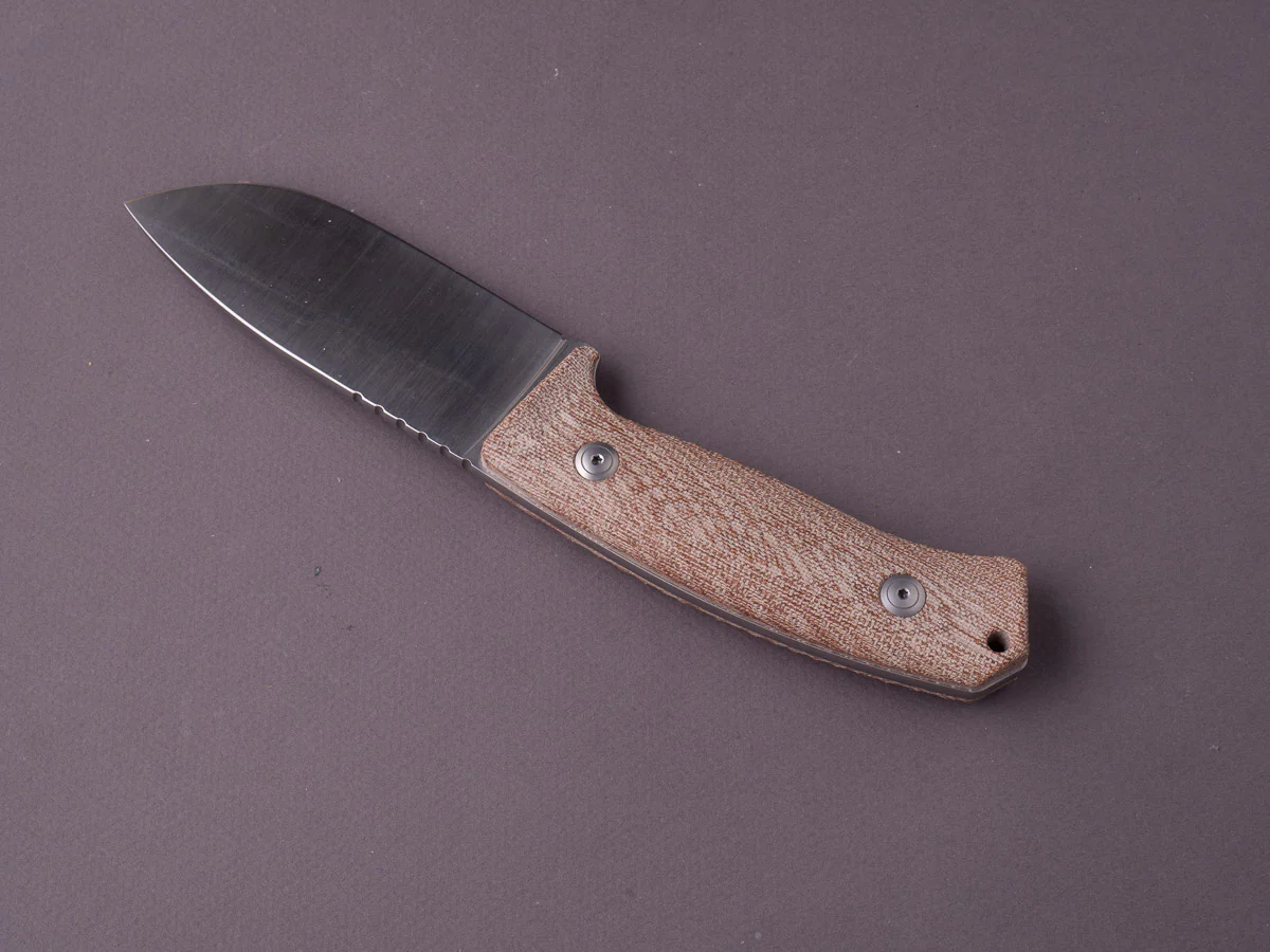 lionSTEEL - Fixed Blade - M3 - Niolox - 105mm - Canvas Micarta Handle - Leather Sheath - Image 6