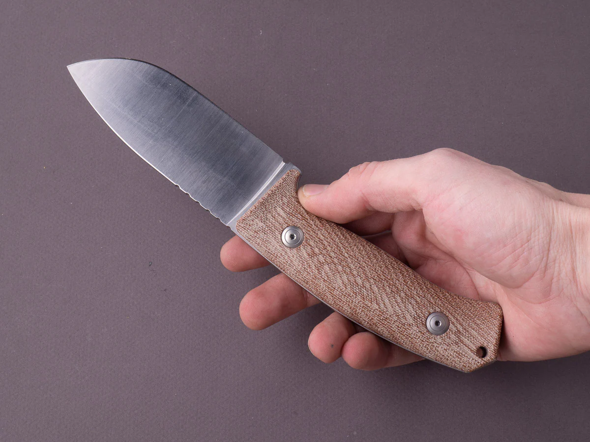 lionSTEEL - Fixed Blade - M3 - Niolox - 105mm - Canvas Micarta Handle - Leather Sheath - Image 8