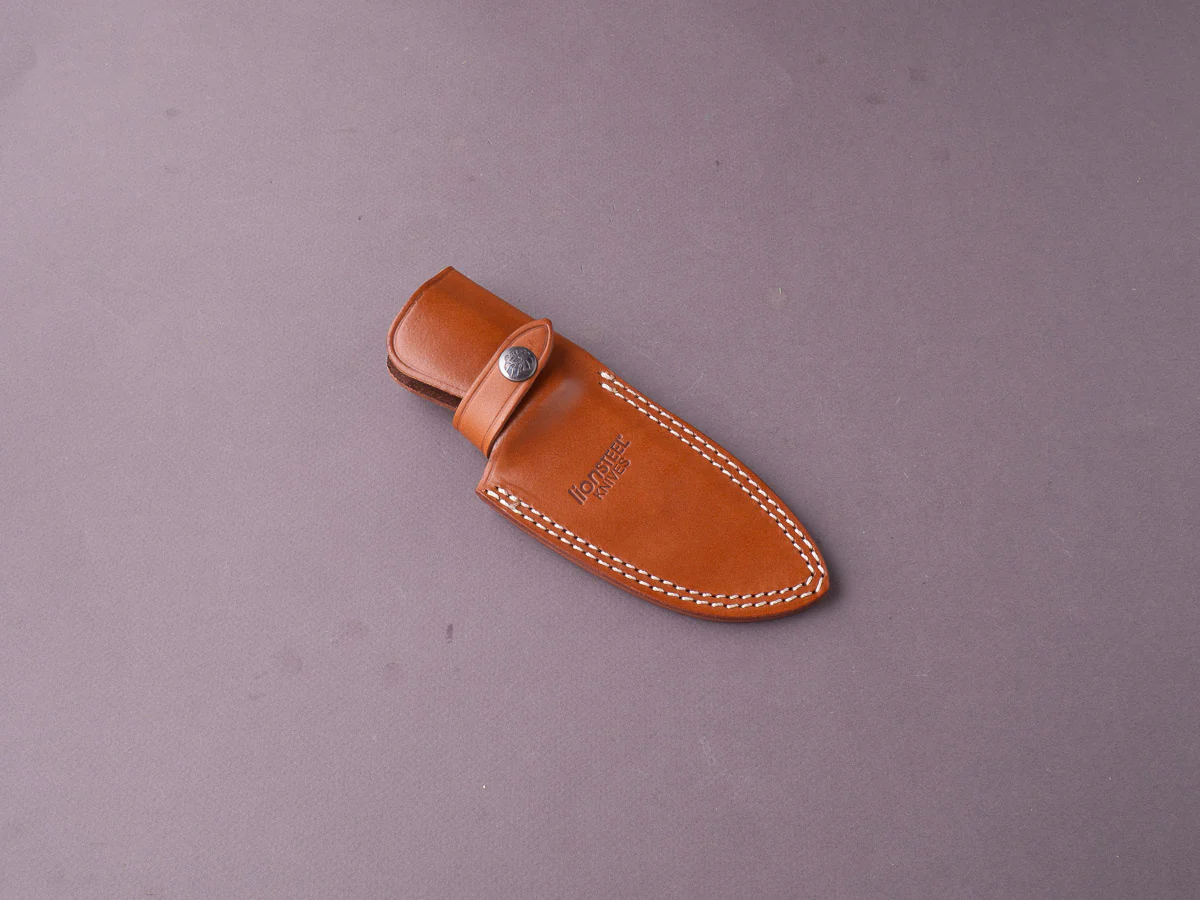 lionSTEEL - Fixed Blade - M3 - Niolox - 105mm - Olive Wood - Leather Sheath - Image 7