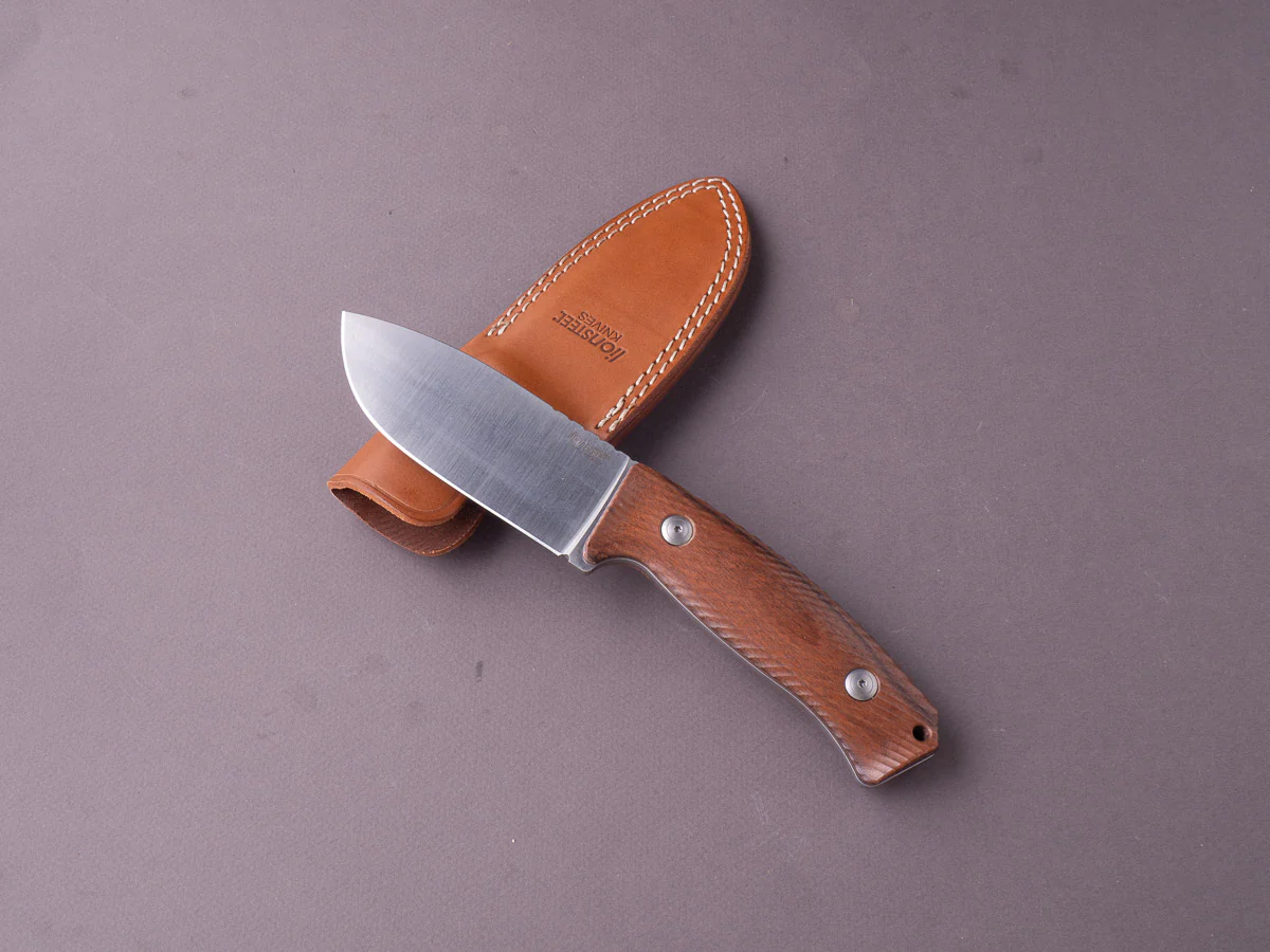 lionSTEEL - Fixed Blade - M3 - Niolox - 105mm - Santos Mahogany Handle - Leather Sheath