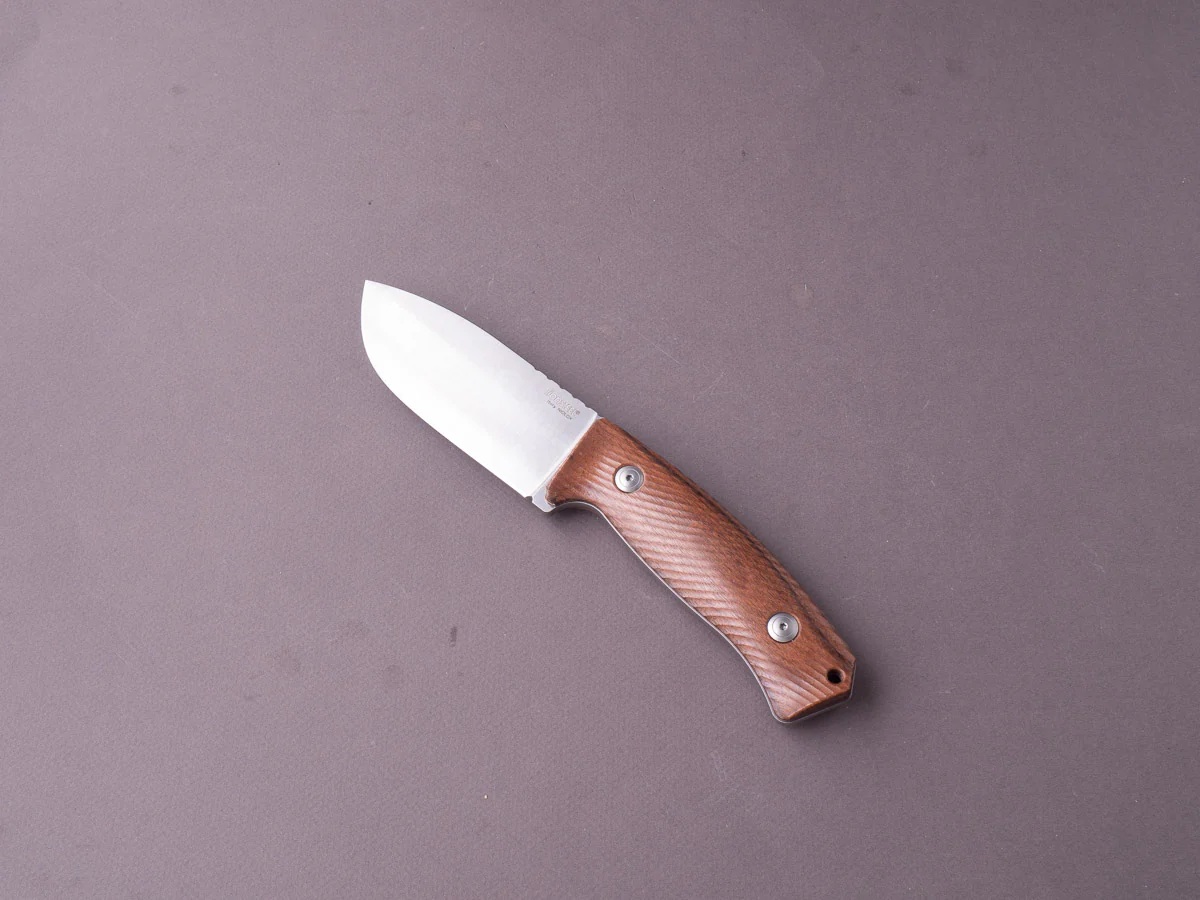 lionSTEEL - Fixed Blade - M3 - Niolox - 105mm - Santos Mahogany Handle - Leather Sheath - Image 2