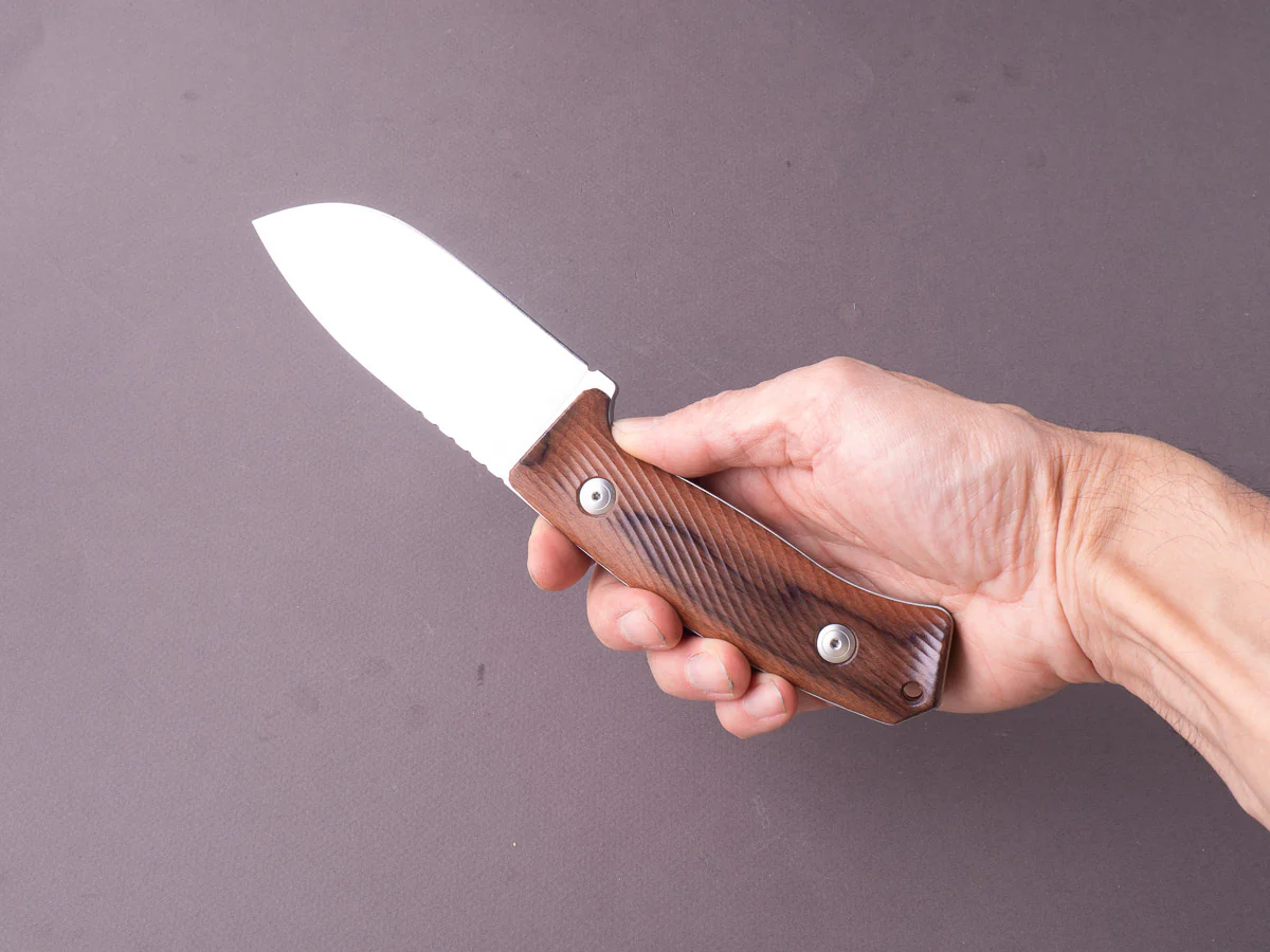 lionSTEEL - Fixed Blade - M3 - Niolox - 105mm - Santos Mahogany Handle - Leather Sheath - Image 5