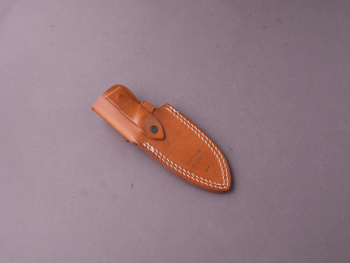lionSTEEL - Fixed Blade - M3 - Niolox - 105mm - Santos Mahogany Handle - Leather Sheath - Image 8