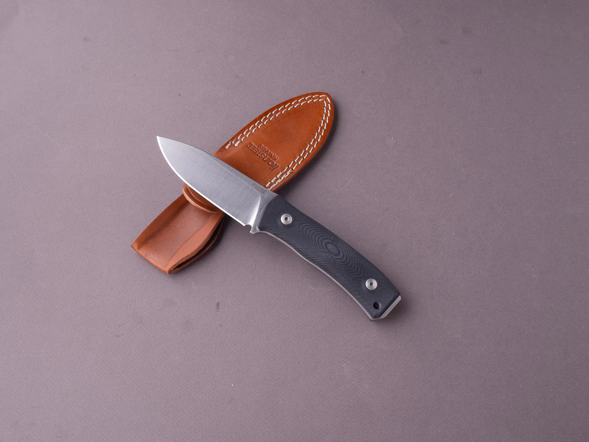 lionSTEEL - Fixed Blade - M4 - M390 - 105mm - Black G10 Handle - Leather Sheath