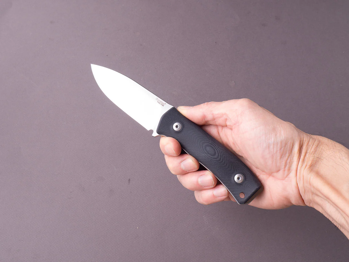 lionSTEEL - Fixed Blade - M4 - M390 - 105mm - Black G10 Handle - Leather Sheath - Image 4