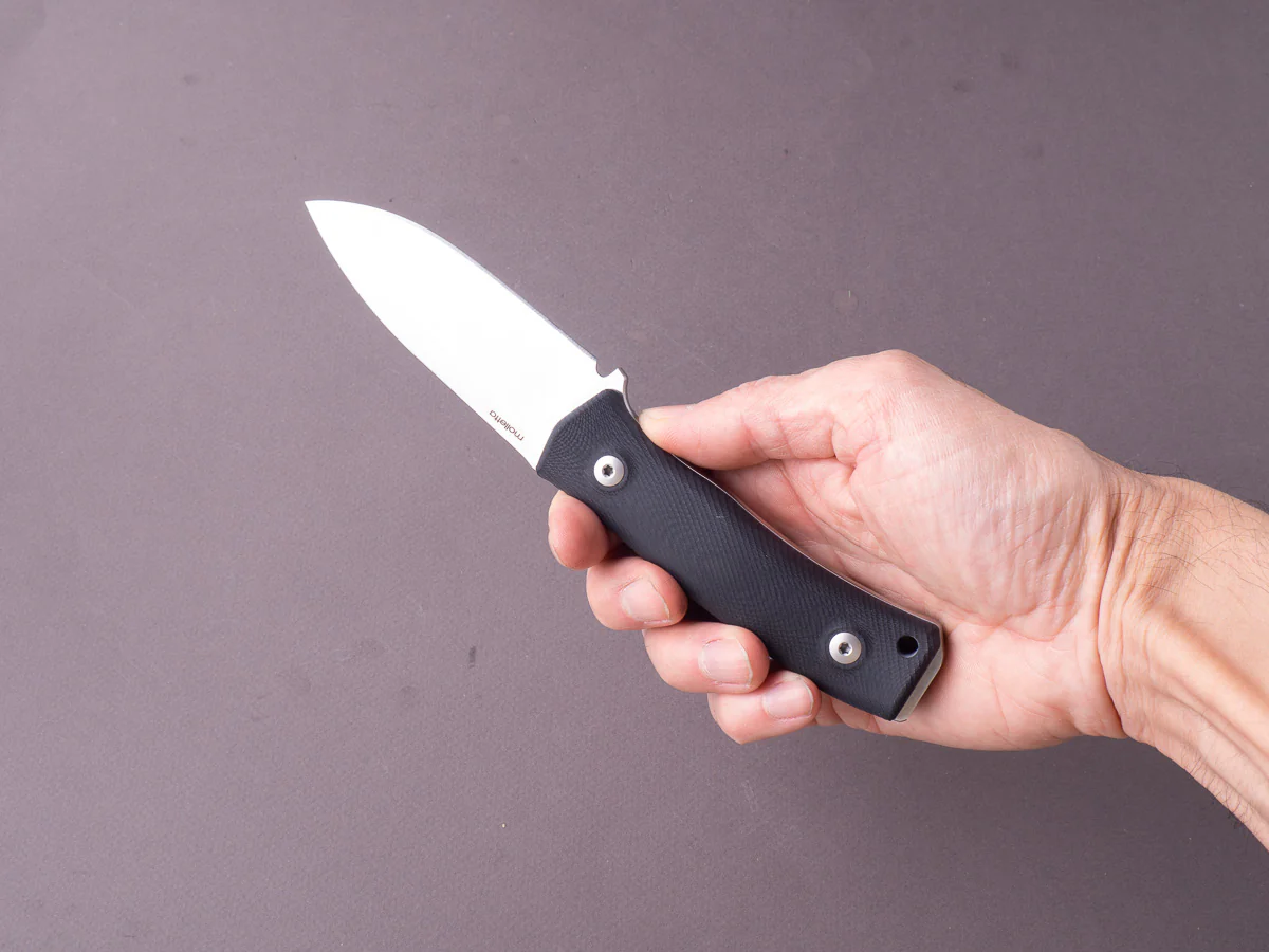 lionSTEEL - Fixed Blade - M4 - M390 - 105mm - Black G10 Handle - Leather Sheath - Image 5