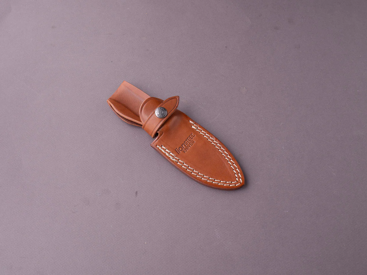 lionSTEEL - Fixed Blade - M4 - M390 - 105mm - Black G10 Handle - Leather Sheath - Image 7