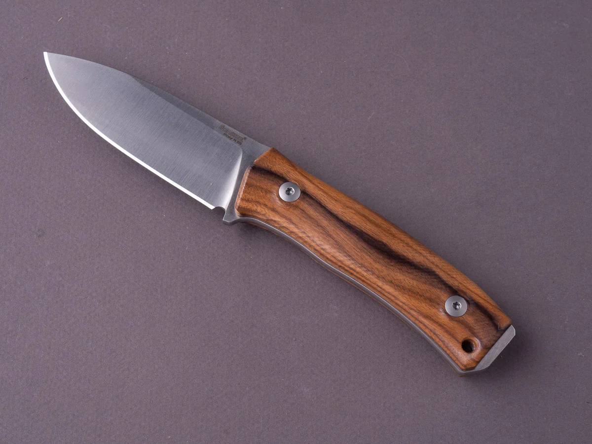 lionSTEEL - Fixed Blade - M4 - M390 - 105mm - Santos Mahogany Handle - Leather Sheath - Image 5
