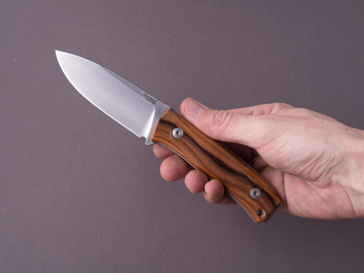 lionSTEEL - Fixed Blade - M4 - M390 - 105mm - Santos Mahogany Handle - Leather Sheath - Image 7