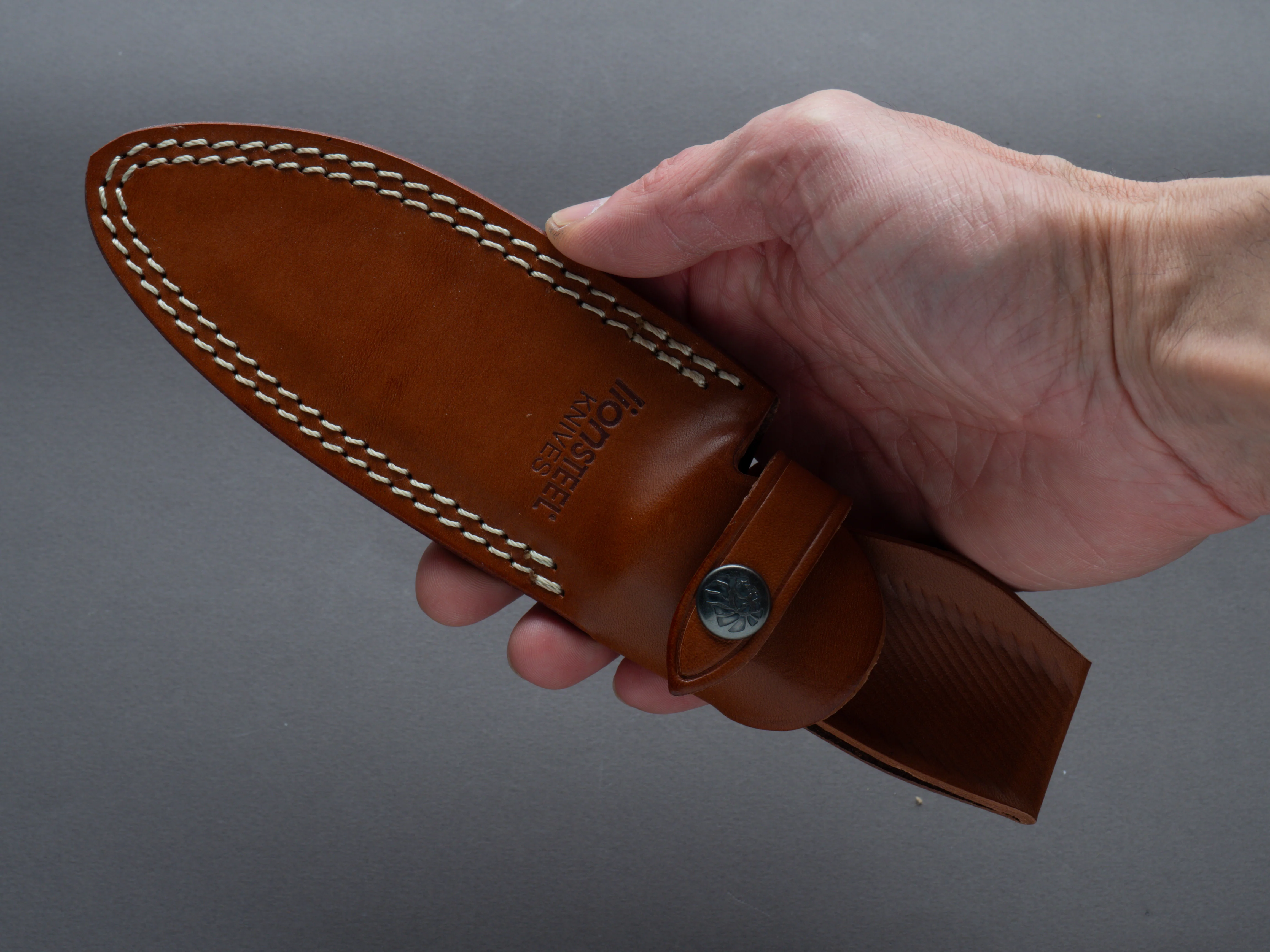 lionSTEEL - Fixed Blade - M5 - Sleipner - 110mm - Green Canvas Handle - Leather Sheath - Image 7