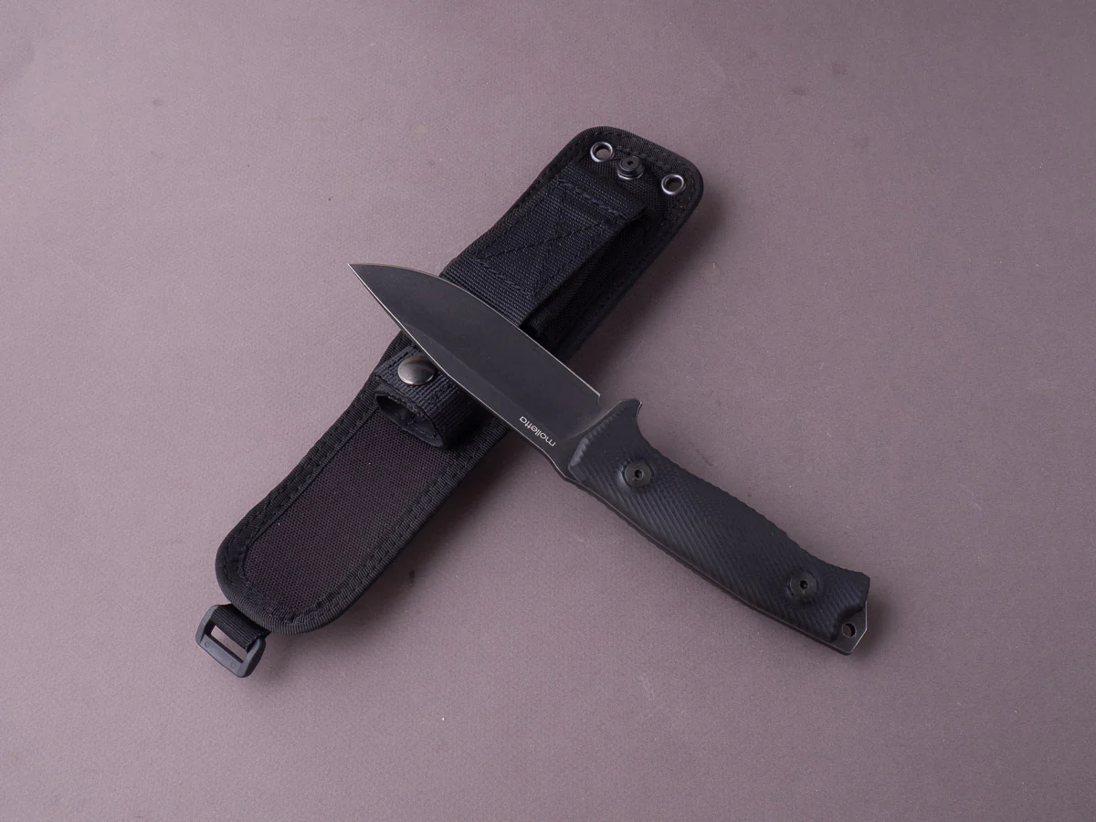 lionSTEEL - Fixed Blade - M5 - Sleipner - 110mm - Black G10 - Leather Sheath