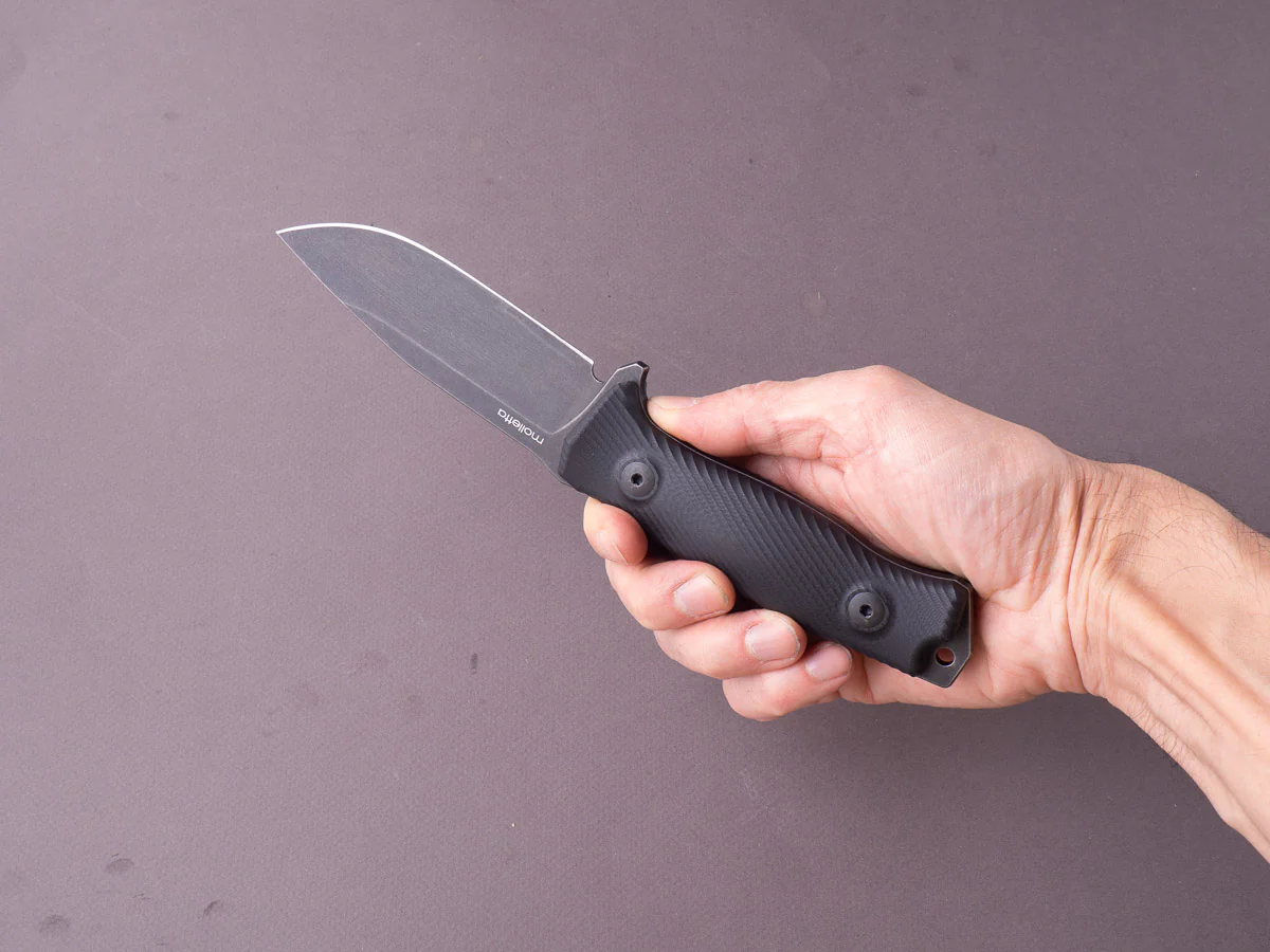 lionSTEEL - Fixed Blade - M5 - Sleipner - 110mm - Black G10 - Leather Sheath - Image 5