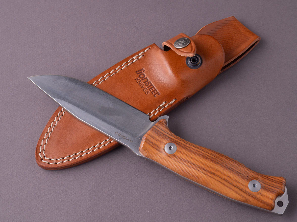 lionSTEEL - Fixed Blade - M5 - Sleipner - 110mm - Santos Handle - Leather Sheath