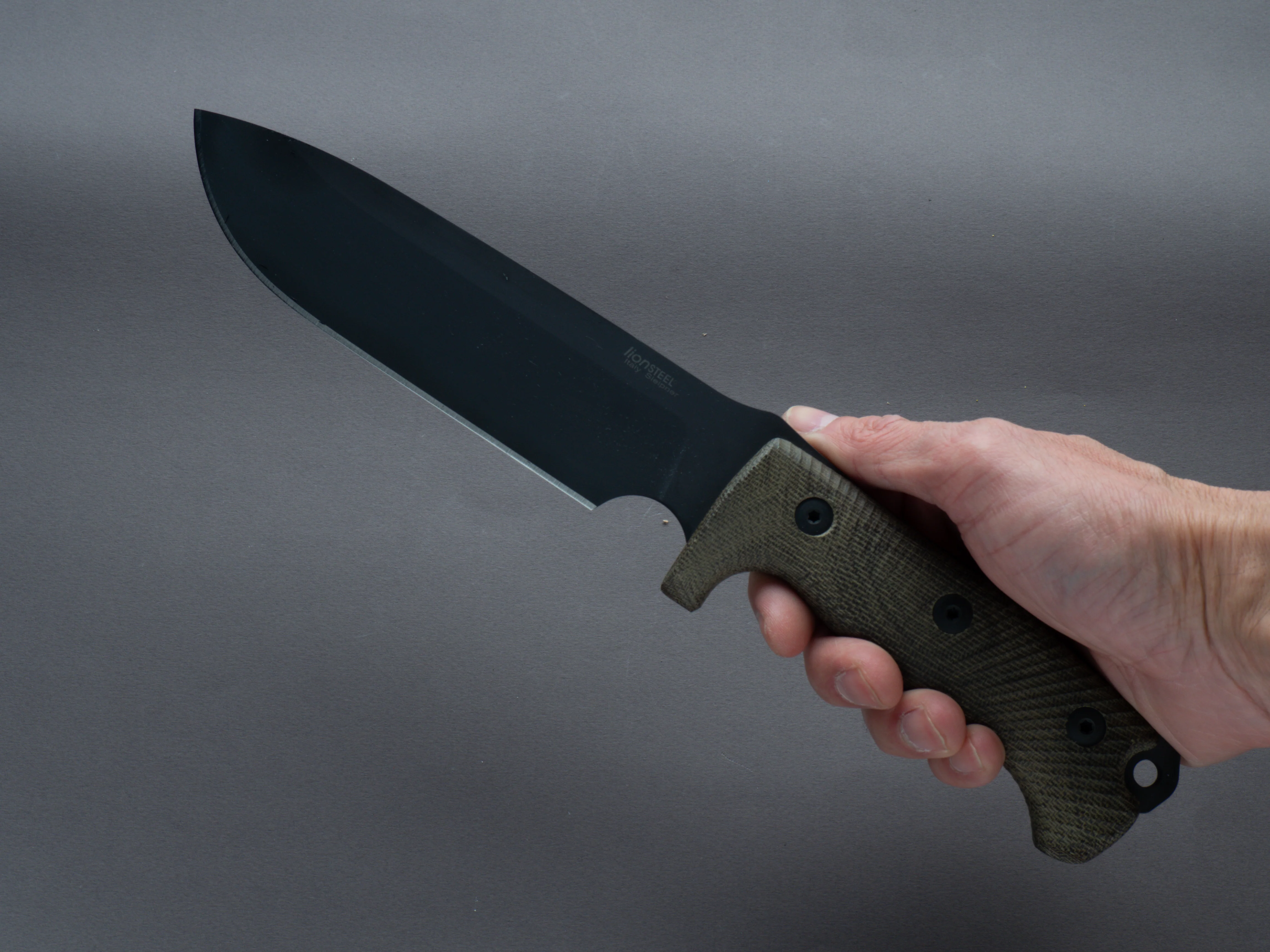 lionSTEEL - Fixed Blade - M7 - Sleipner - Milspec - 180mm - Green Canvas Micarta Handle - Kydex Sheath - Image 4