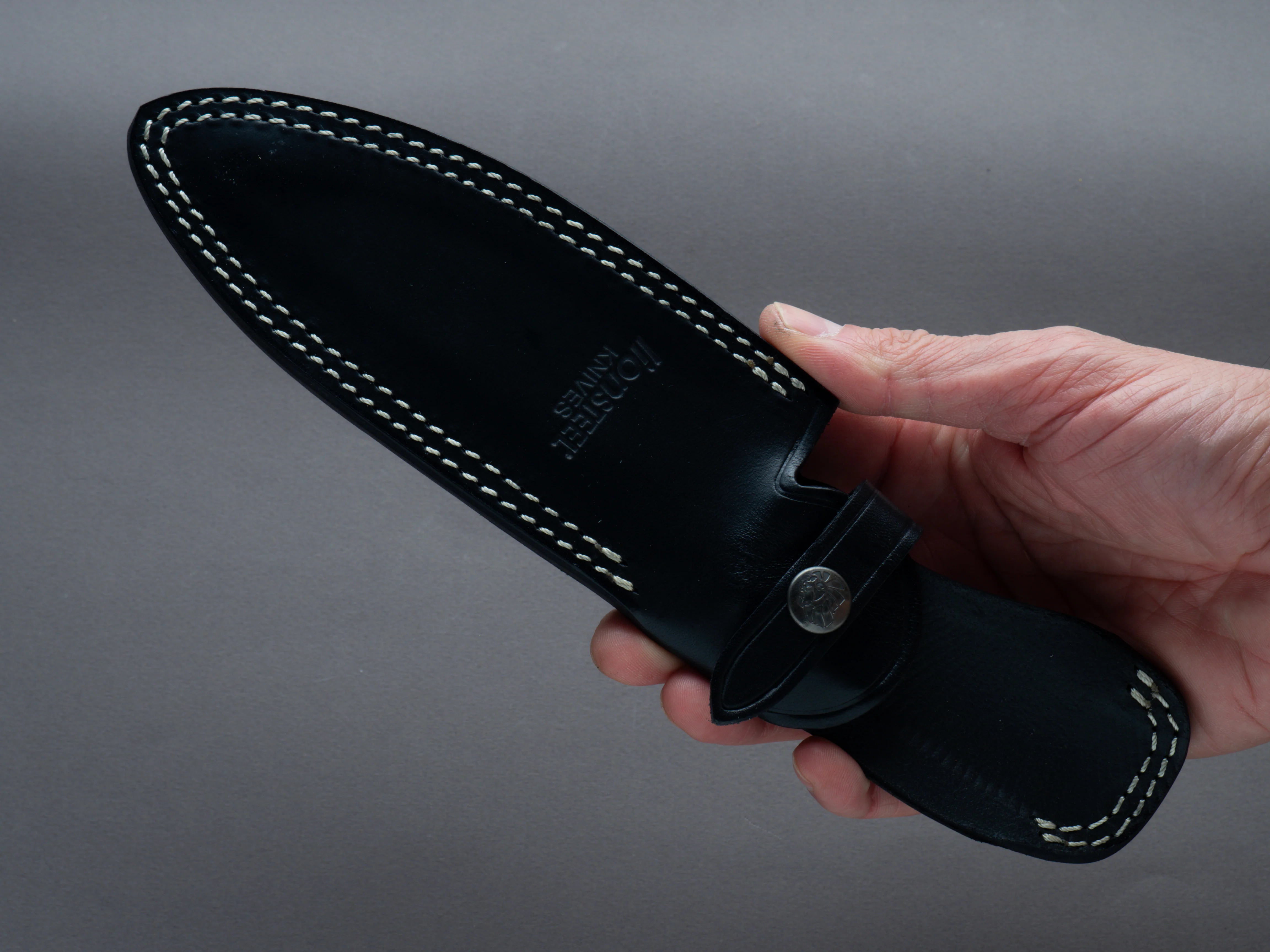 lionSTEEL - Fixed Blade - T5 - Niolox - 125mm - Black Micarta Handle - Leather Sheath - Image 7