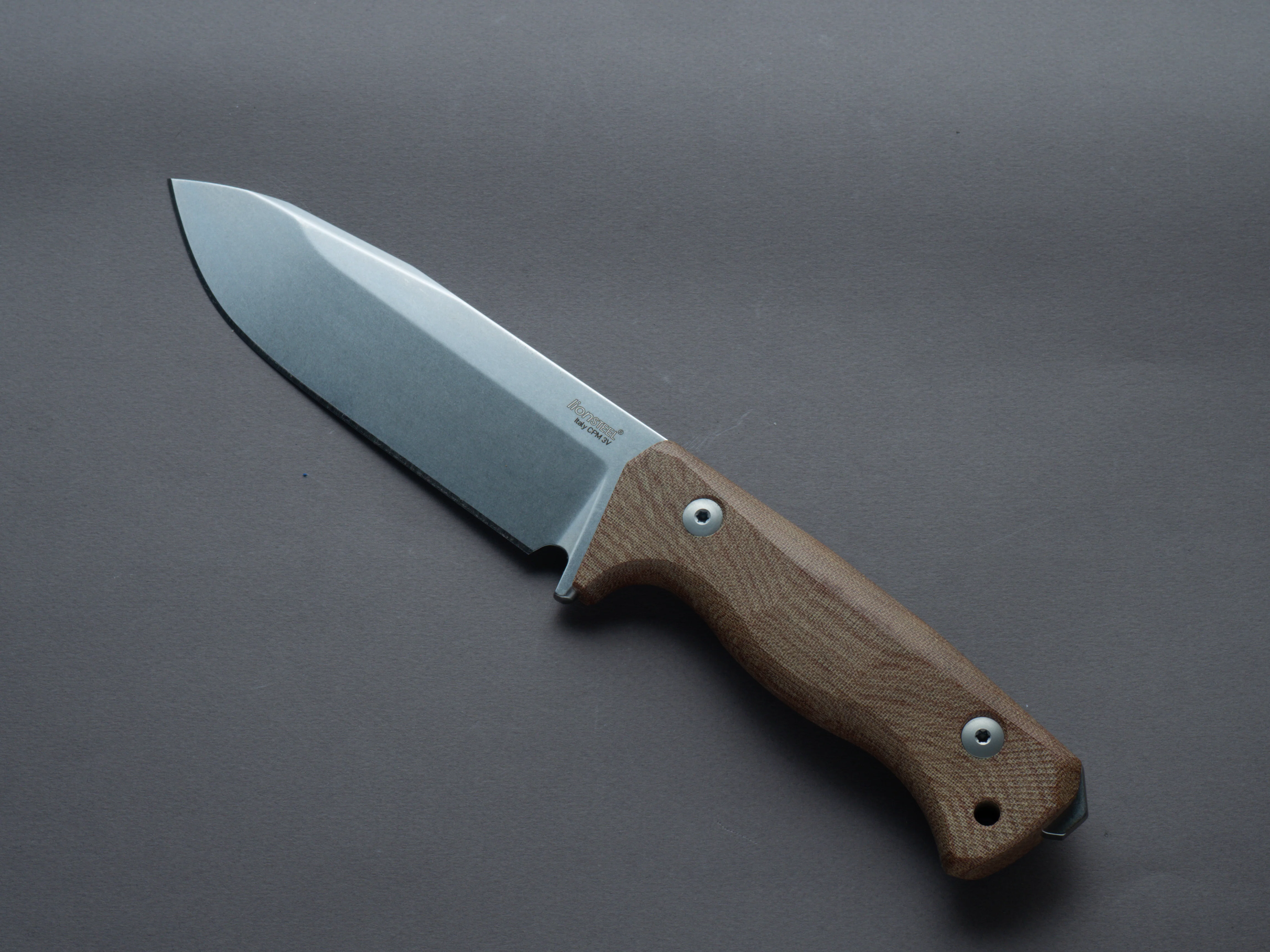 lionSTEEL - Fixed Blade - T6 - CPM 3V - 150mm - Canvas Micarta - Kydex Sheath - Image 2