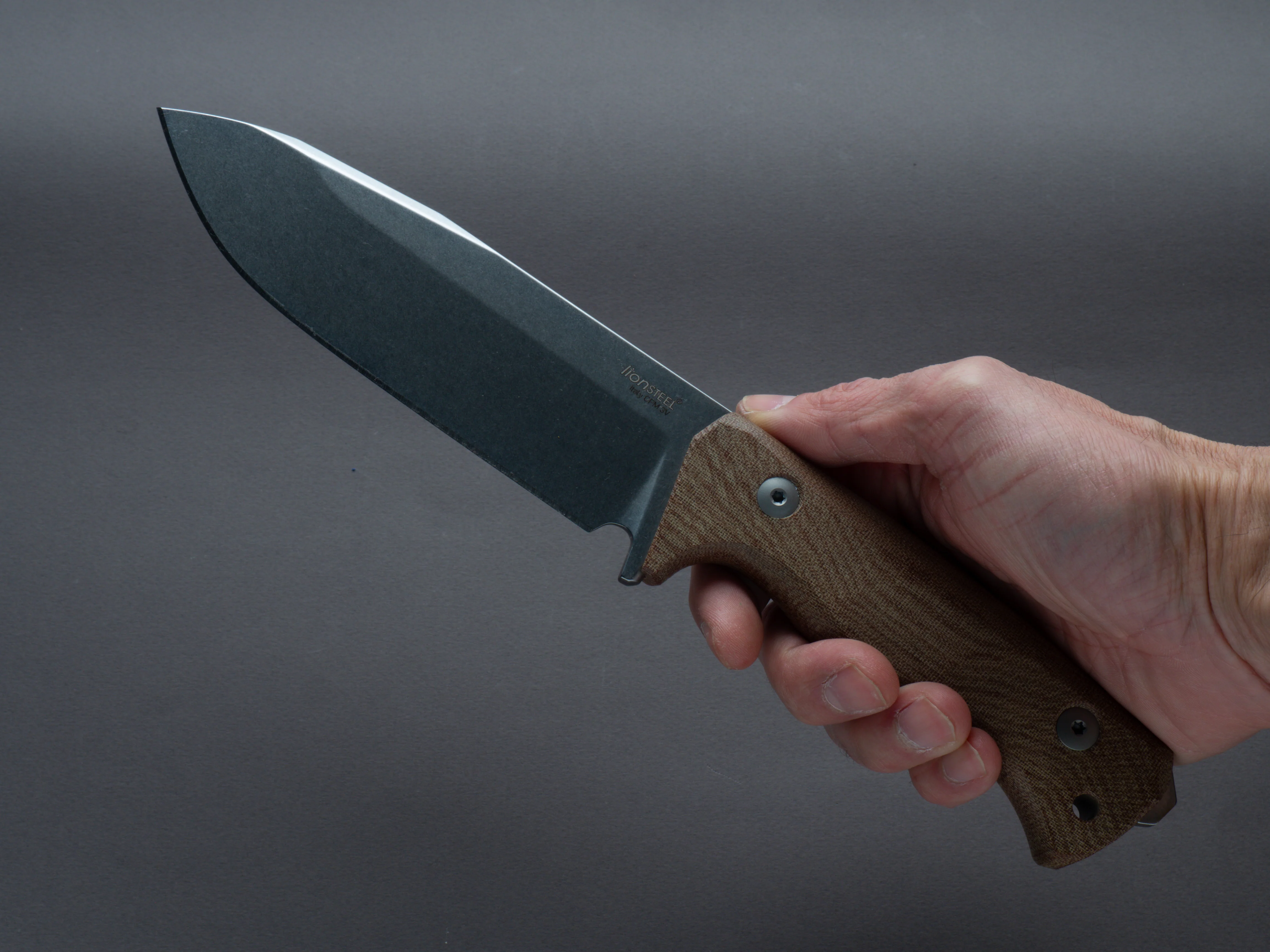 lionSTEEL - Fixed Blade - T6 - CPM 3V - 150mm - Canvas Micarta - Kydex Sheath - Image 4