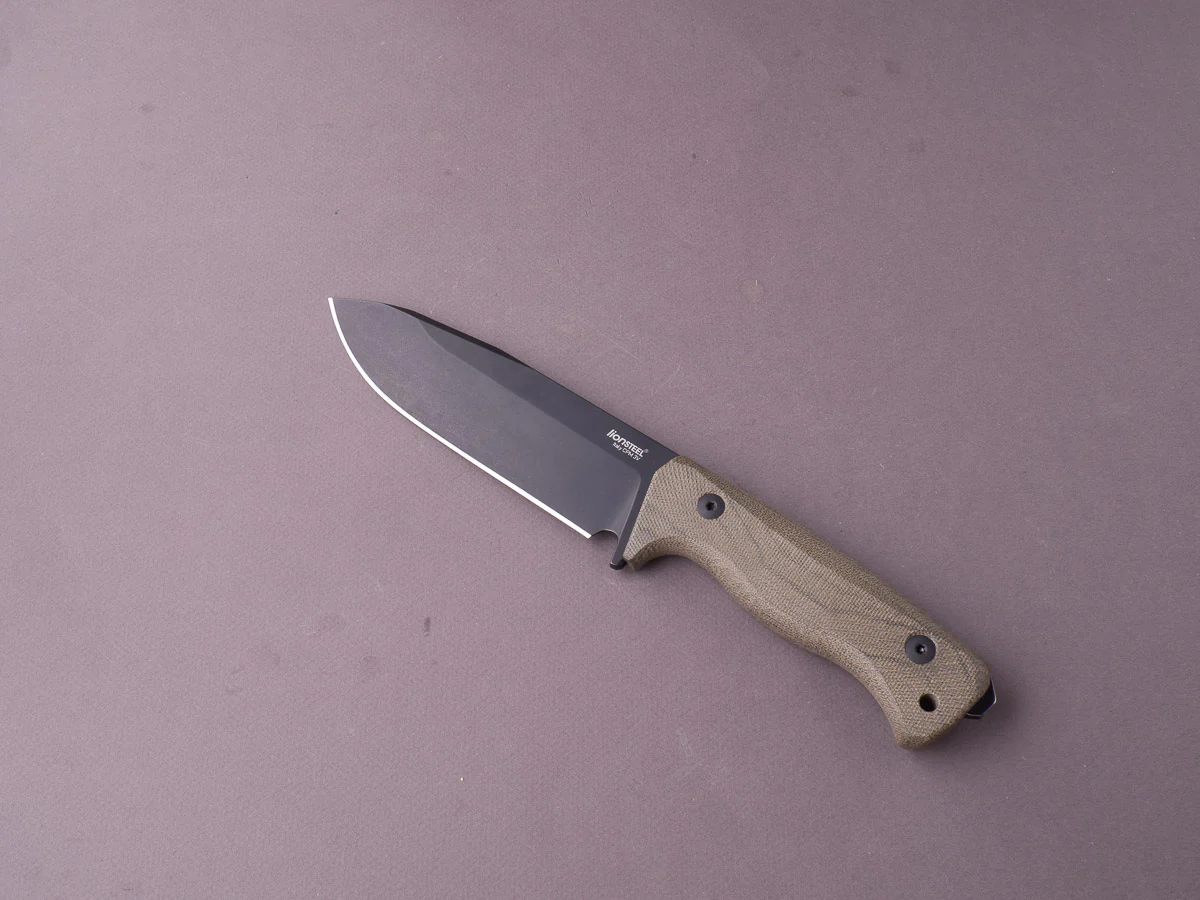 lionSTEEL - Fixed Blade - T6B - CPM 3V - 150mm - Green Canvas Micarta - Black Mil Spec - Kydex Sheath - Image 2