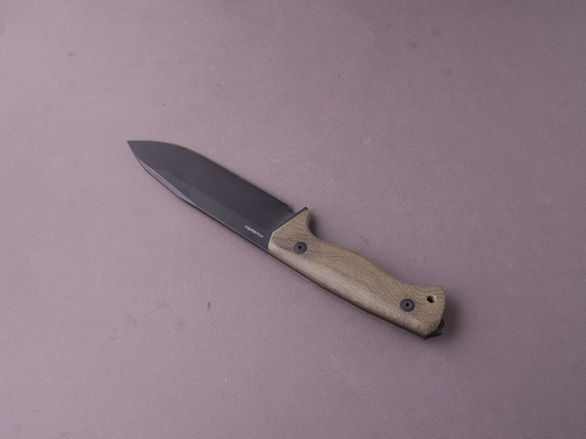 lionSTEEL - Fixed Blade - T6B - CPM 3V - 150mm - Green Canvas Micarta - Black Mil Spec - Kydex Sheath - Image 3
