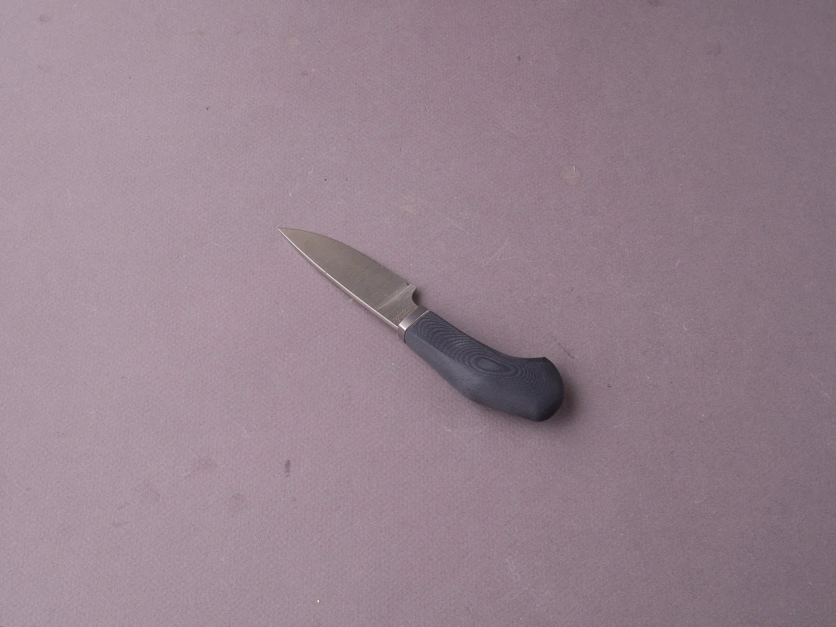 lionSTEEL - Fixed Blade - Willy - M390 - 65mm - Black Canvas Micarta - Leather Sheath - Image 3