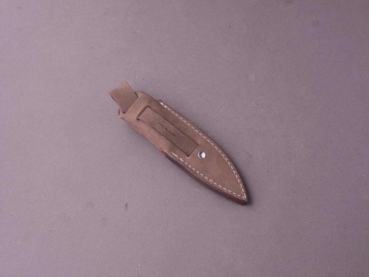 lionSTEEL - Fixed Blade - Willy - M390 - 65mm - Black Canvas Micarta - Leather Sheath - Image 8
